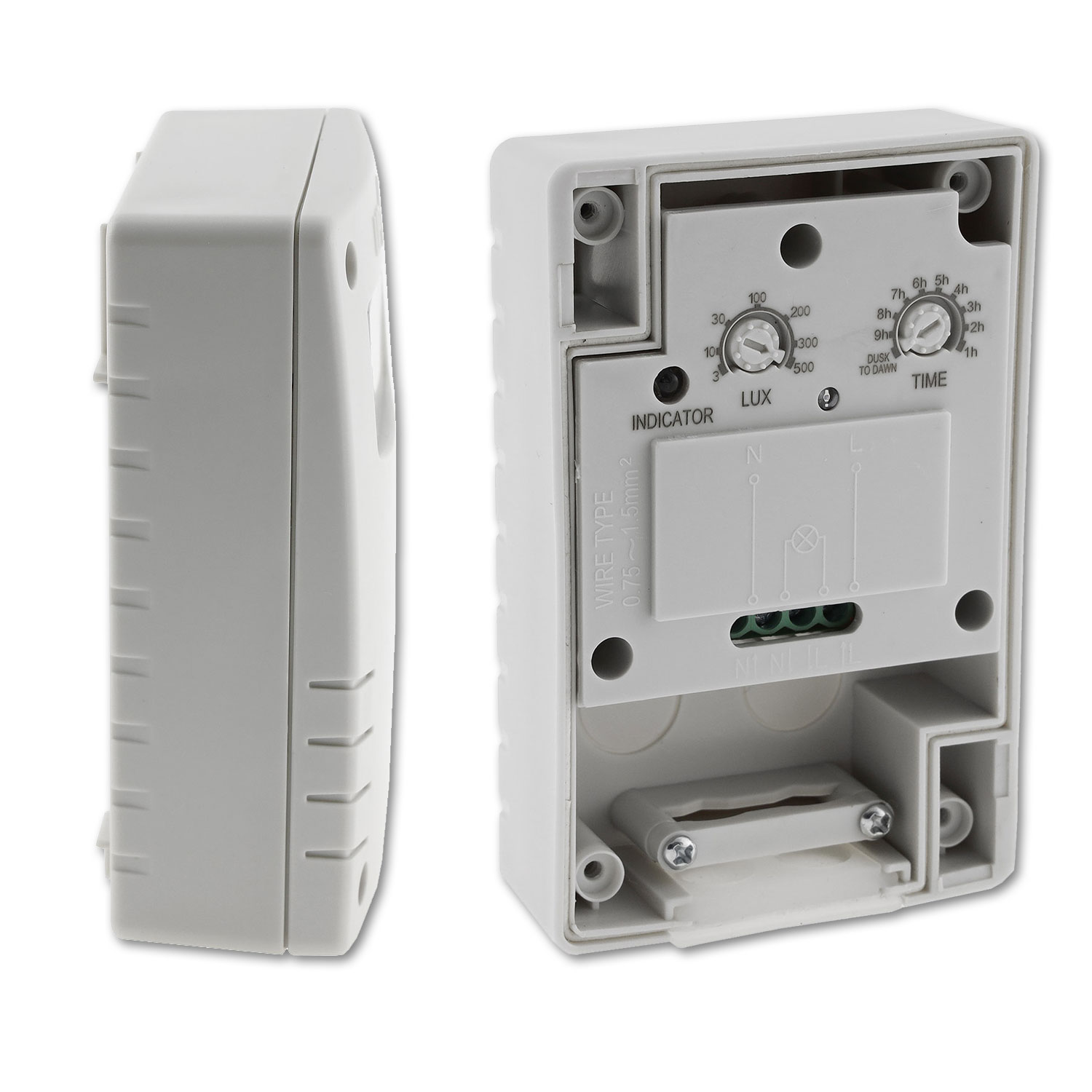 Dämmerungsschalter 230V, max. 10A, 3-500Lux, IP54, Aufputzmontage