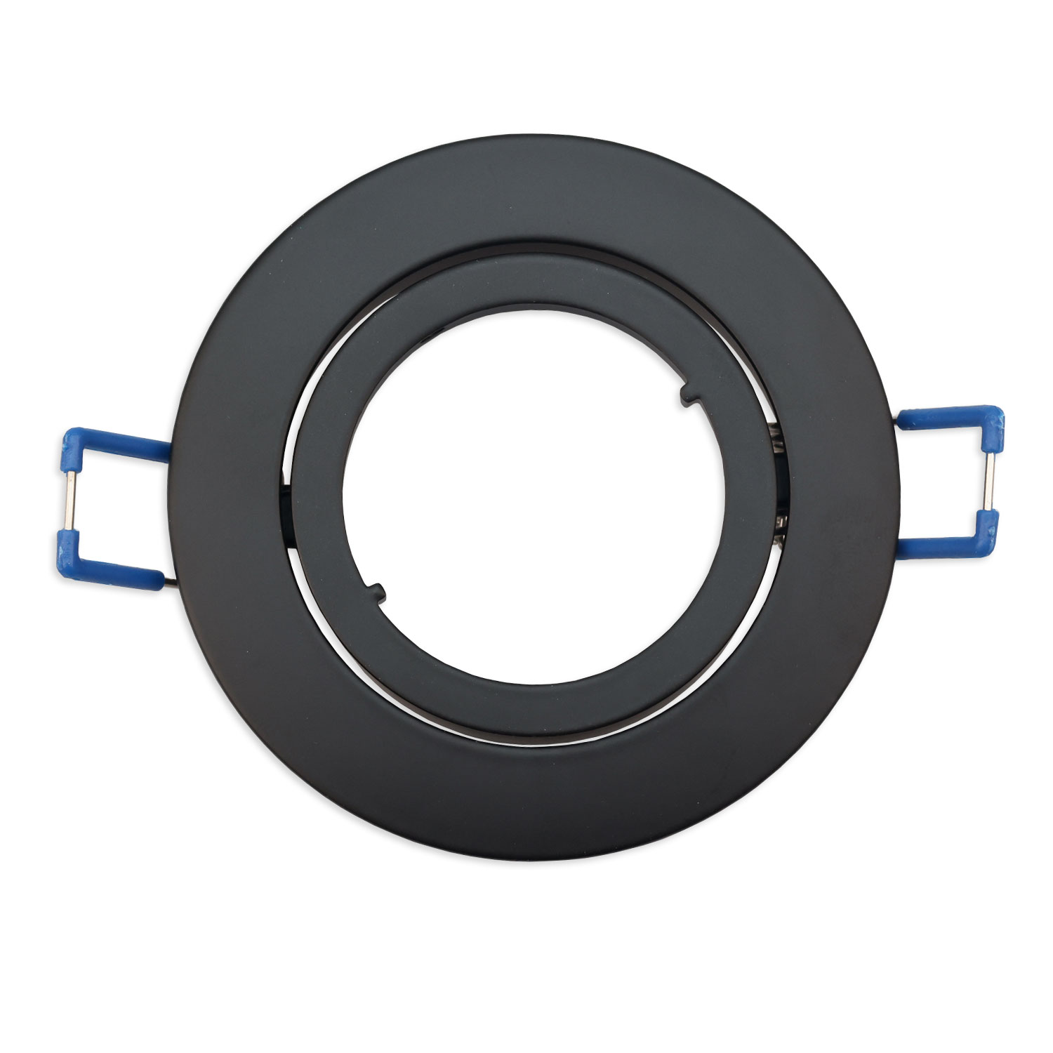 Einbaurahmen rund, Loch 68mm, Alu schwarz, für GU10/MR16 Spots