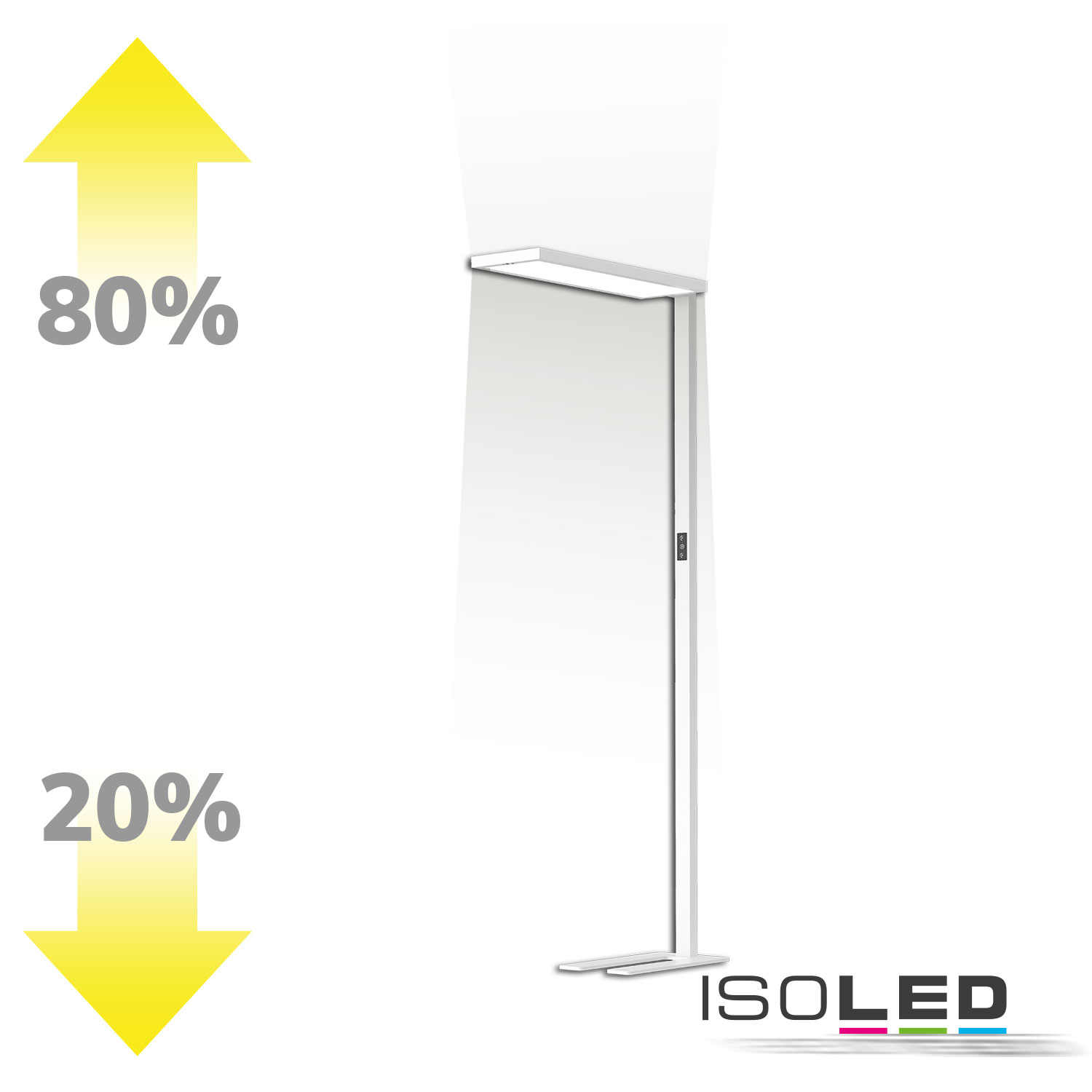 LED Office Pro Stehleuchte Up&Down, 80W+20W, Weiß, UGR