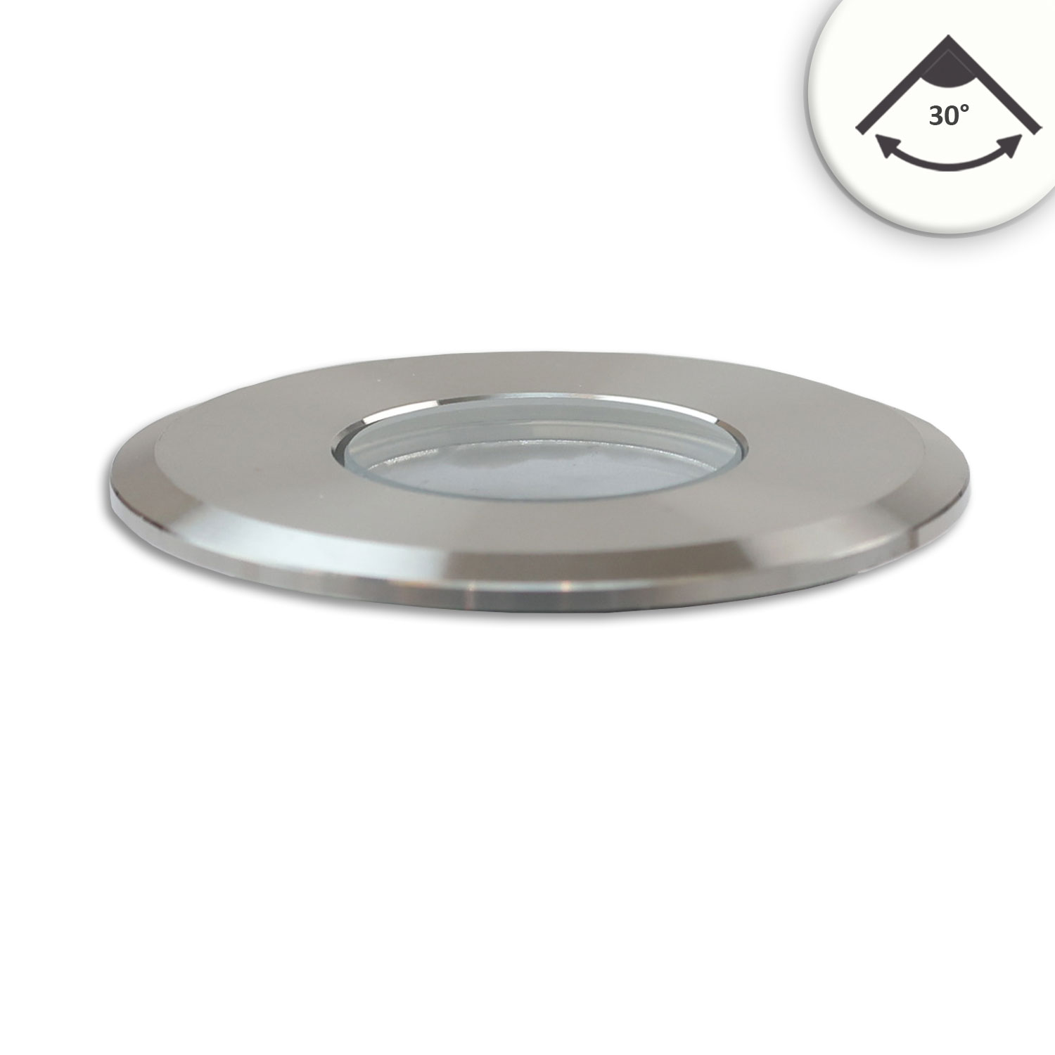 LED Bodeneinbaustrahler, rund 55mm, Edelstahl, 12-24V, IP67, 3W, 30°, neutralweiß