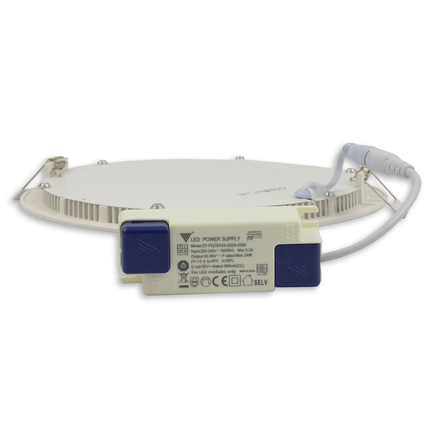 LED Downlight, 24W, rund ultraflach schwarz, 300mm, ColorSwitch 3000|3500|4000K, dimmbar