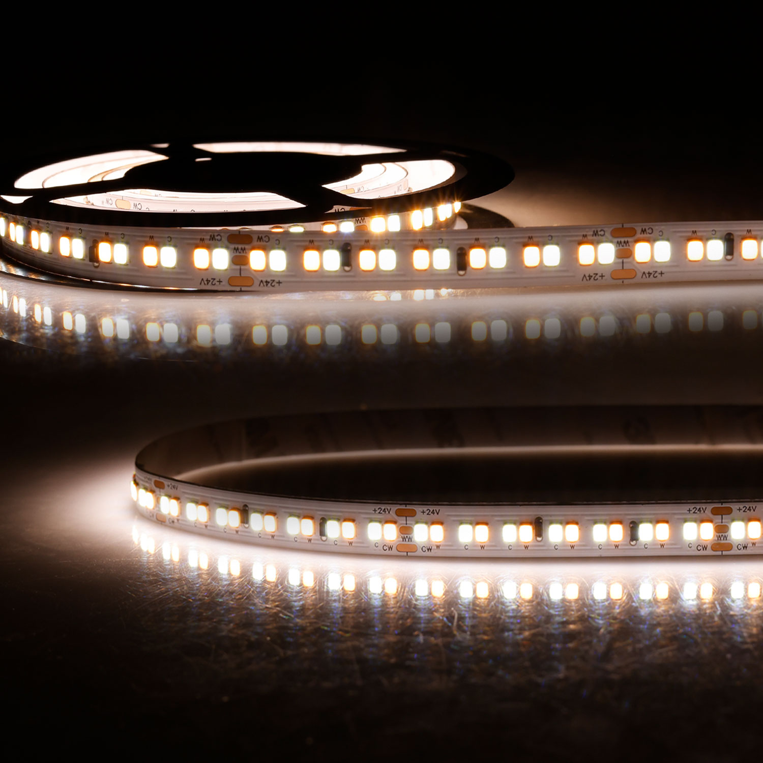 LED HEQ922/960 Linear CCT Flexband, 24V DC, 15W|15W, 140lm/W, IP20, 5m Rolle, 224 LED/m