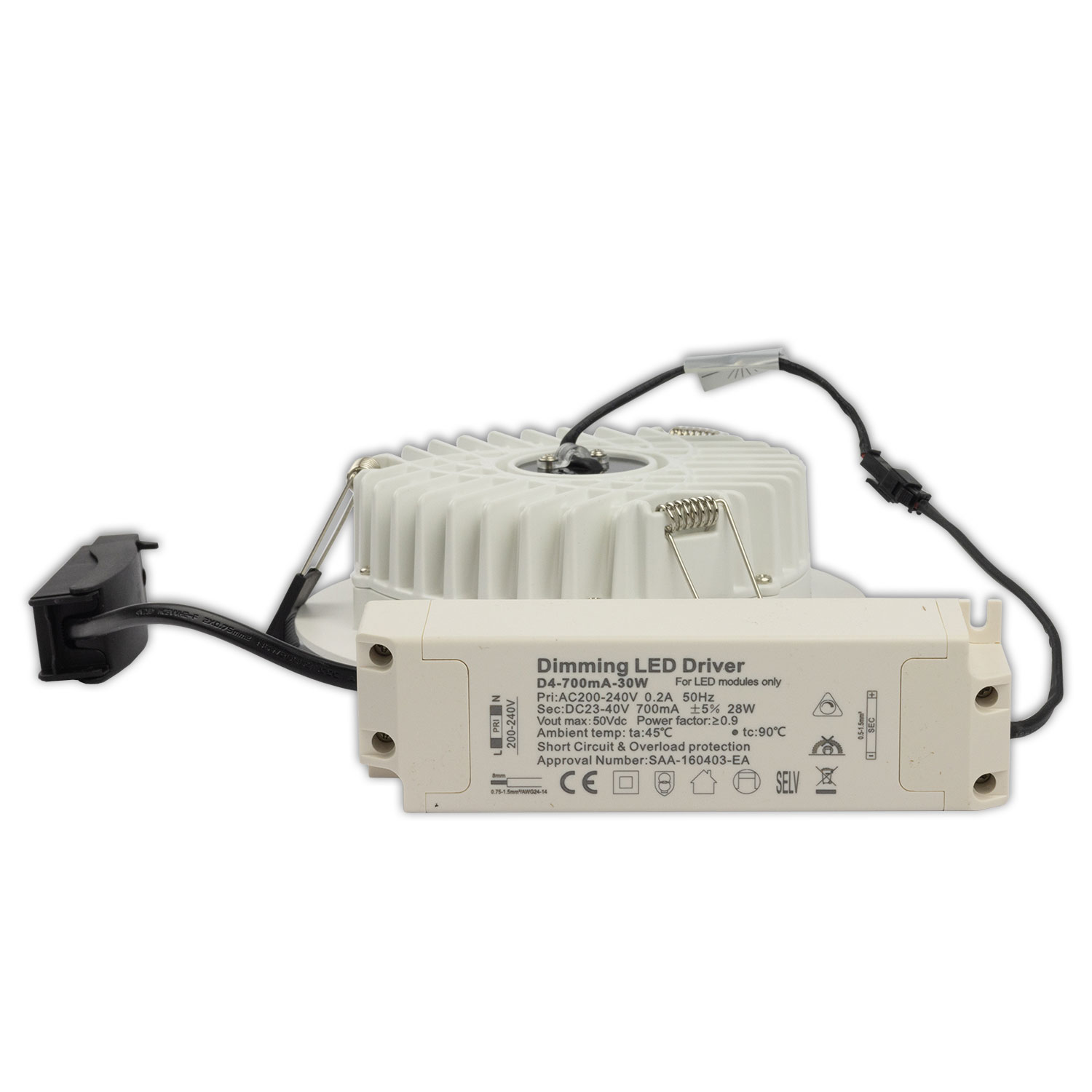 LED Downlight blendungsreduziert, 25W, rund, DN190, CRI90, Switch 3000|3500|4000K, dimmbar