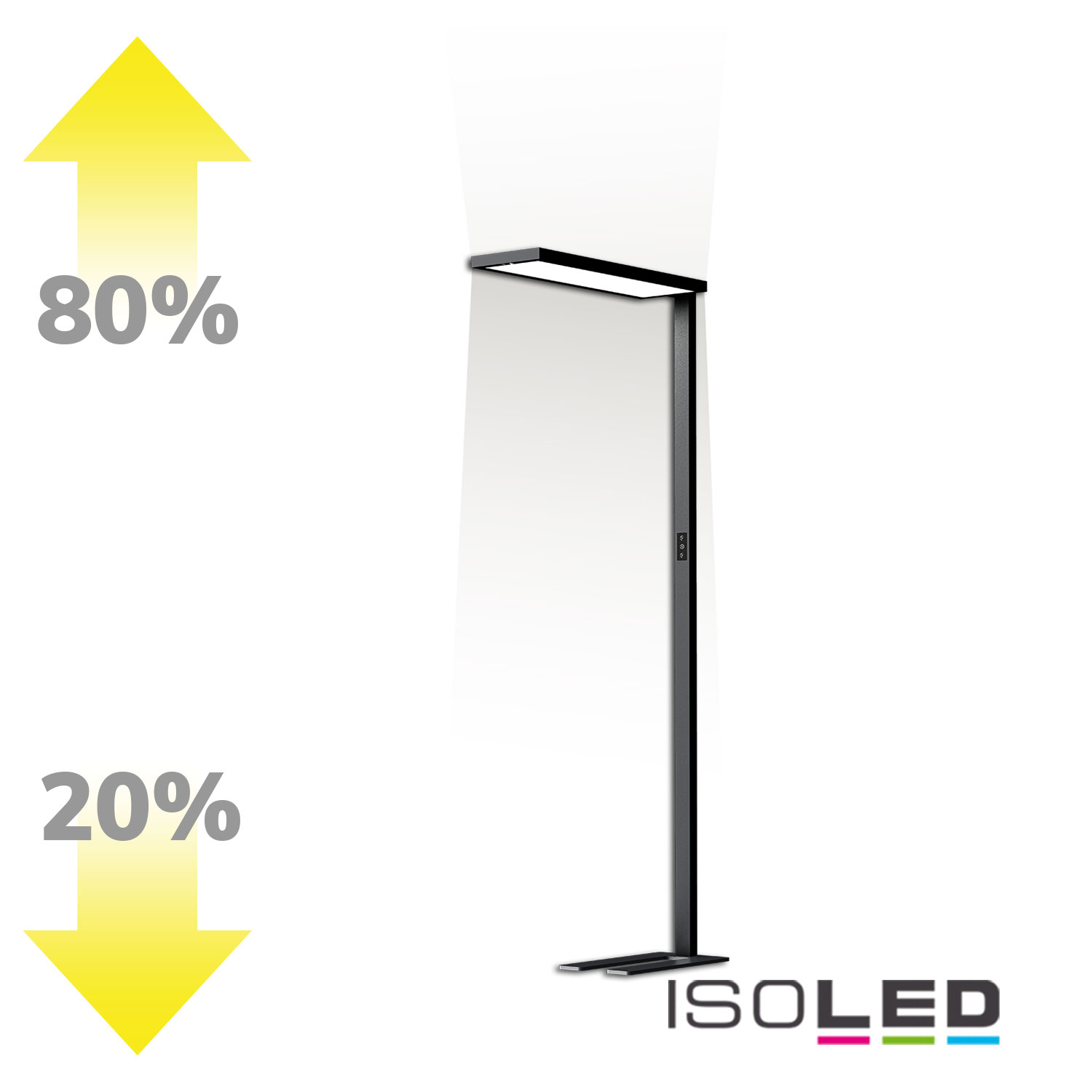 LED Office Pro Stehleuchte Up&Down, 80W+20W, schwarz, UGR