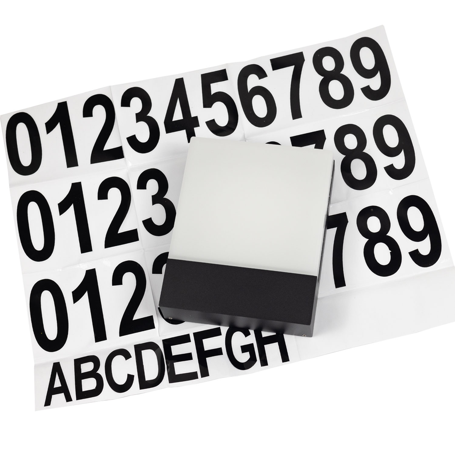 LED Wandleuchte 10W, IP54, schwarz, warmweiß, Selbstklebeziffern beiliegend