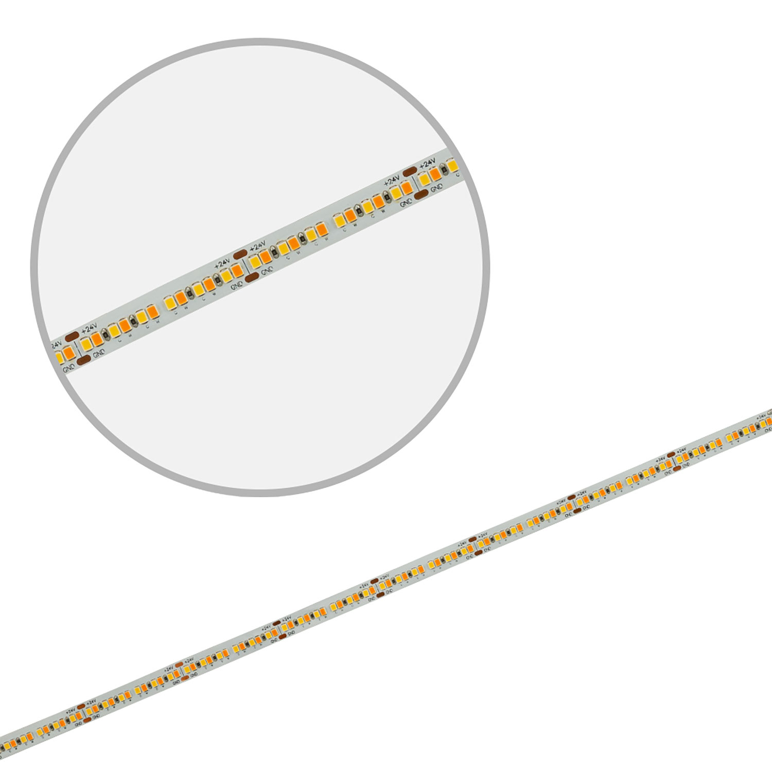 LED CRI919/940 MiniAMP CCT Flexband, 24V DC, 15W, IP20, 250cm, 2 polig, Kabel mit Stecker, 240 LED/m