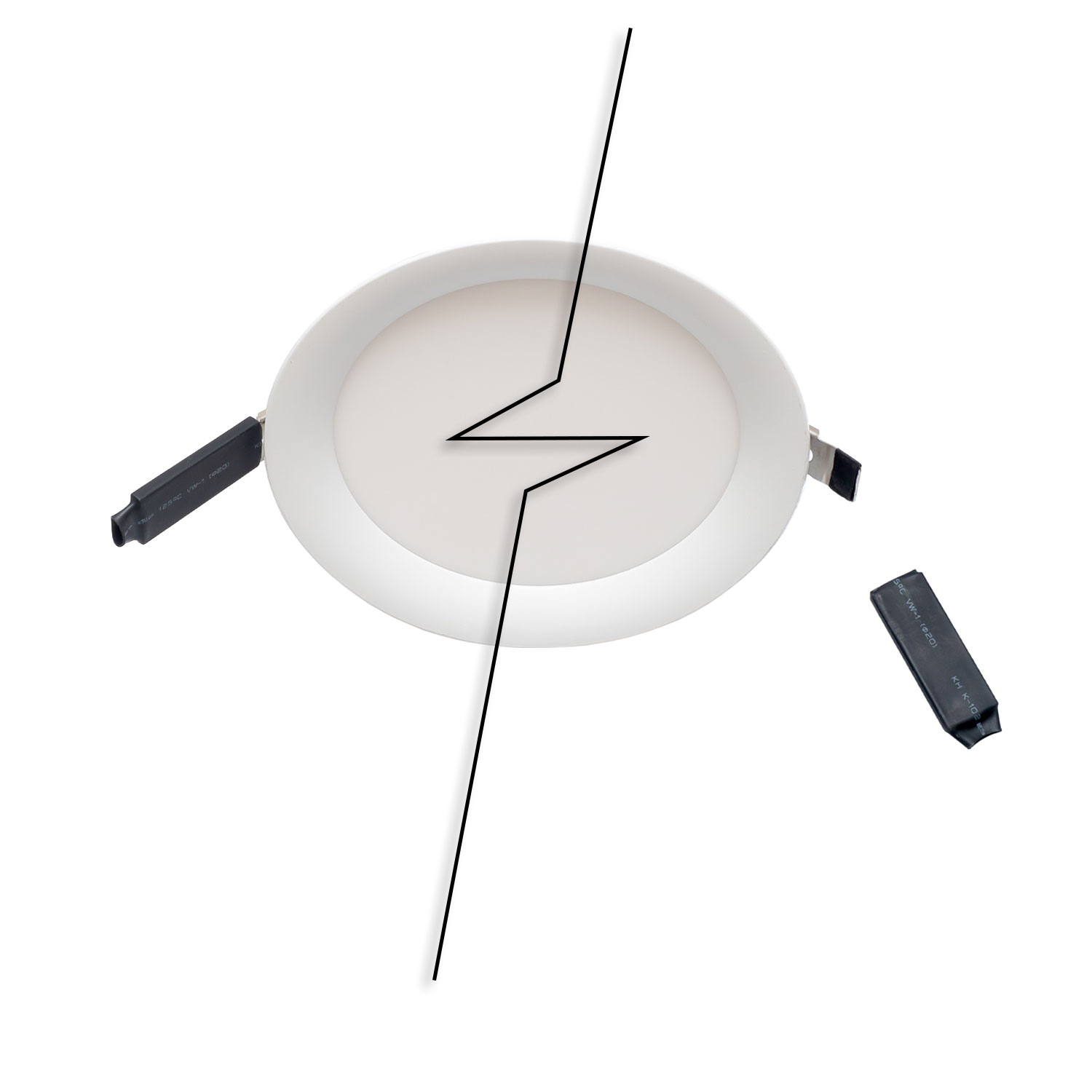 Loch Adapterplatte für Downlights, ohne Federn, weiß, ID 200mm - AD 260mm