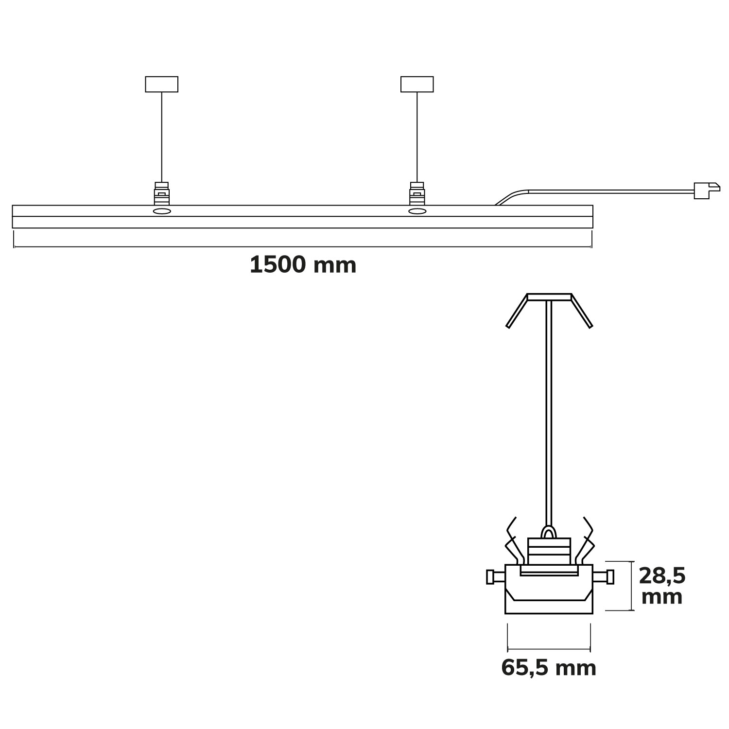 FastFix LED Linearsystem R + R PRO Balkenaufnahme 1472mm inkl. Längsverbinder, unverdrahtet