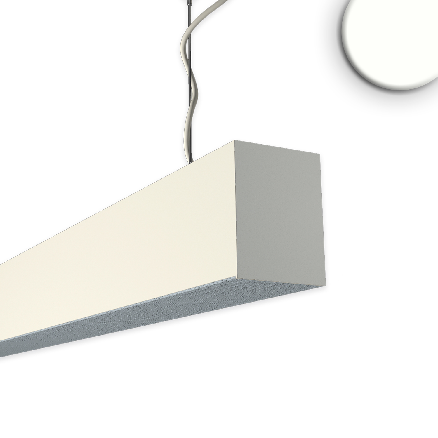 PROLAMP 30HIDhs Pendel L-Form 120W weiß, 1200+2000mm, prismatisch, 4000K+SkyBlue, 2-teilig