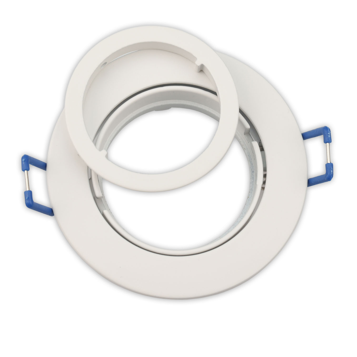 Einbaurahmen rund, Loch 68mm, Alu weiß, für GU10/MR16 Spots