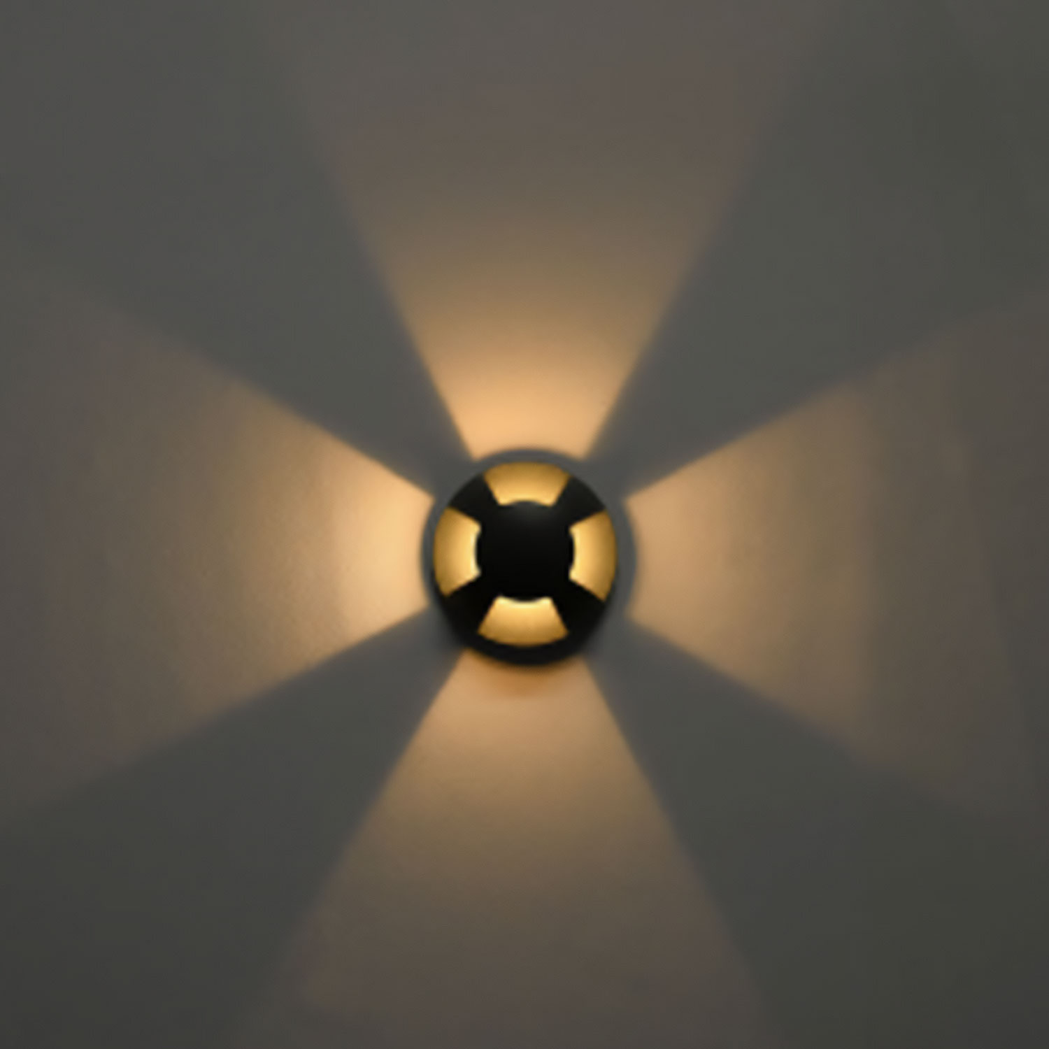 LED Bodeneinbaustrahler, rund 4SIDE 60mm, schwarz, 12-24V, IP67, 3W, 60°, warmweiß