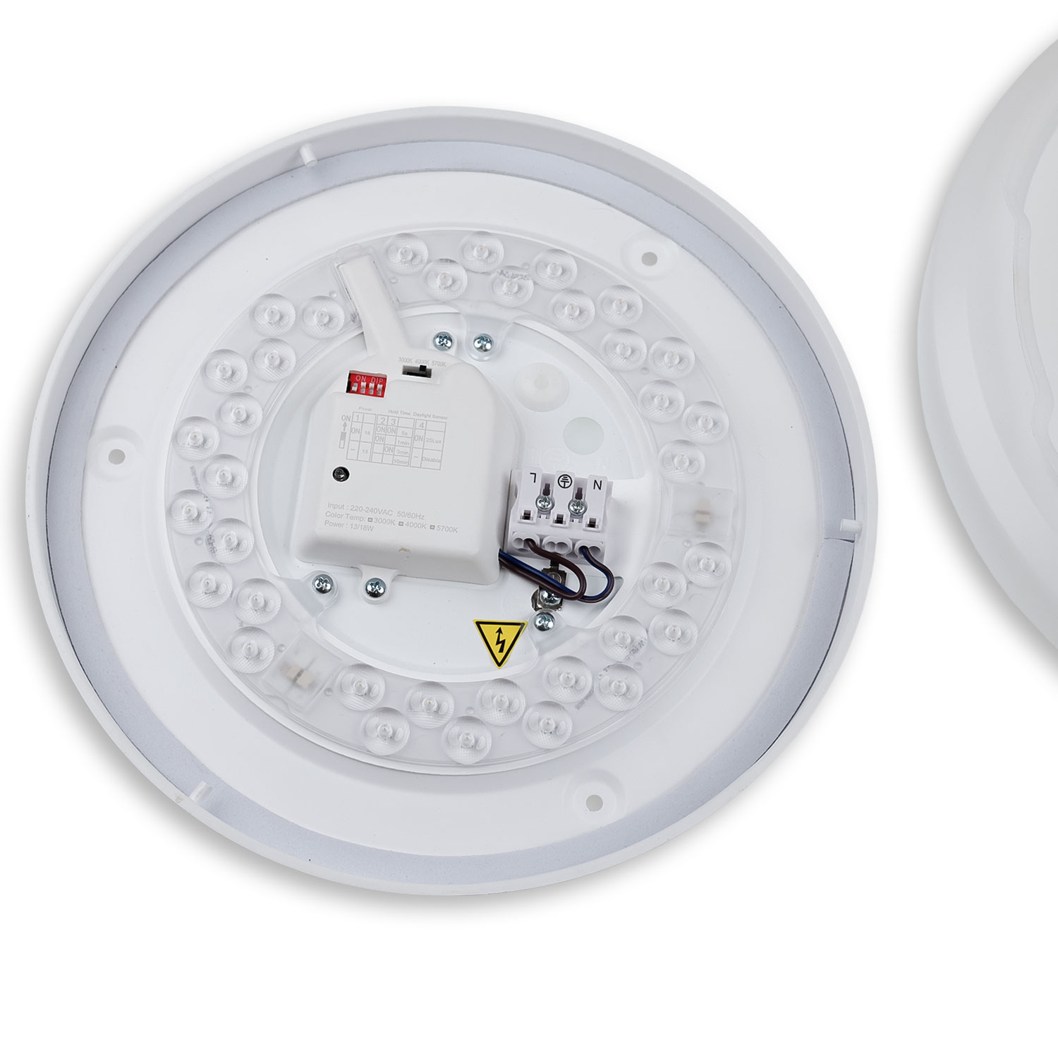 LED Deckenleuchte 22|32W mit HF-Sensor, weiß rund, DN410, IP64, 120lm/W, ColorSwitch 3000|4000|6000K