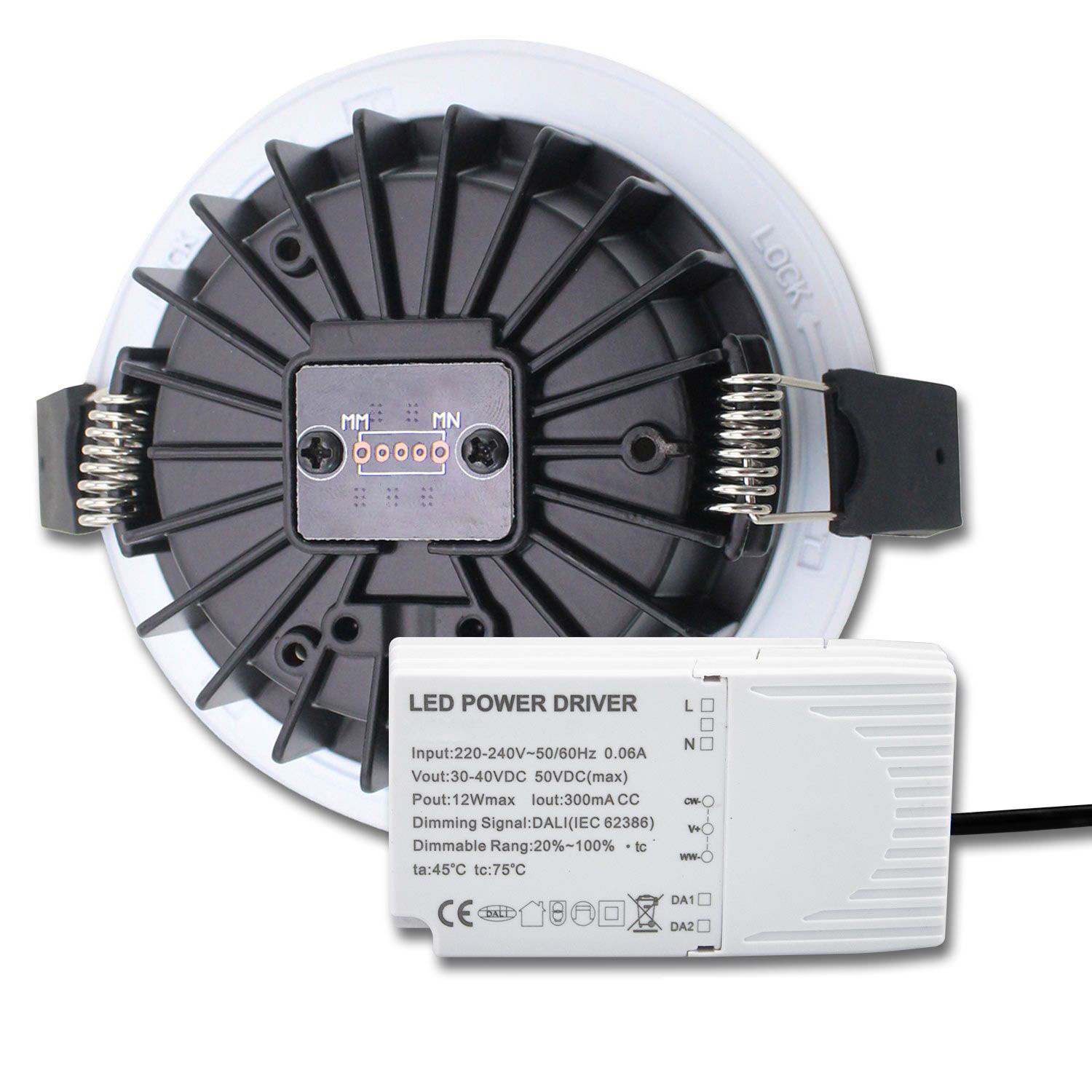 LED Einbaustrahler Sys-90, 12W, weißdynamisch 2300-6000K, DALI DT8 dimmbar (exkl. Cover)