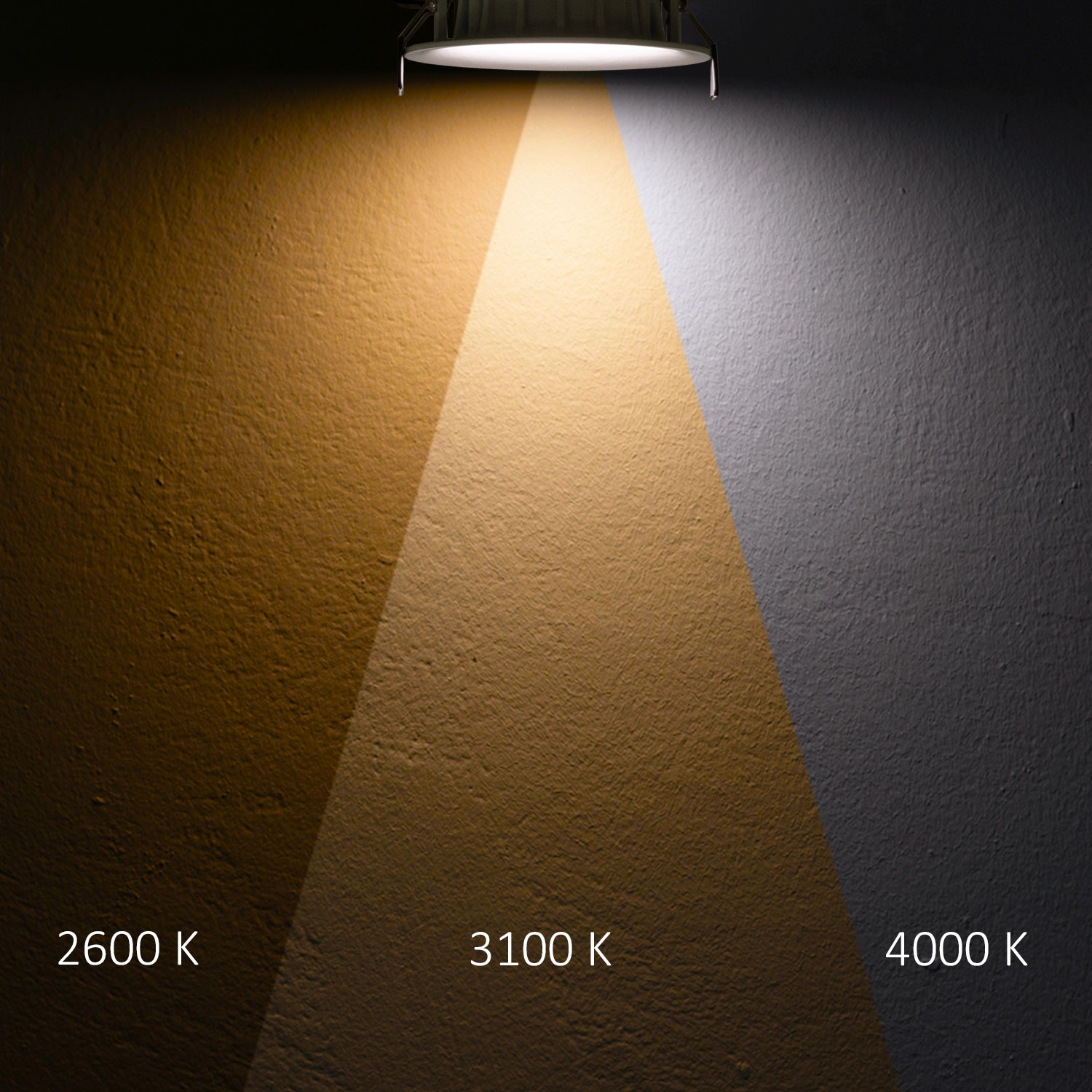 LED Downlight, 8W, ultraflach, ColorSwitch 2600|3100|4000K, dimmbar