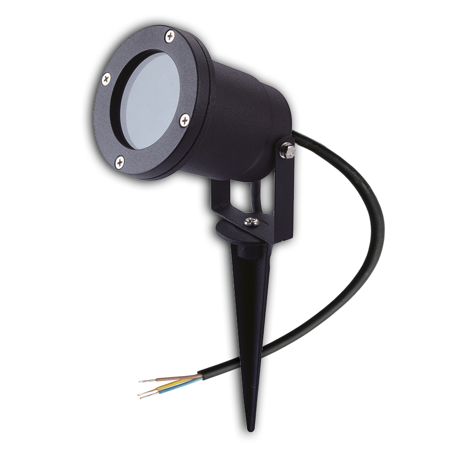 Aufbaustrahler mit GU10 Fassung, IP65, schwarz inkl. Erdspieß, exkl. Leuchtmittel