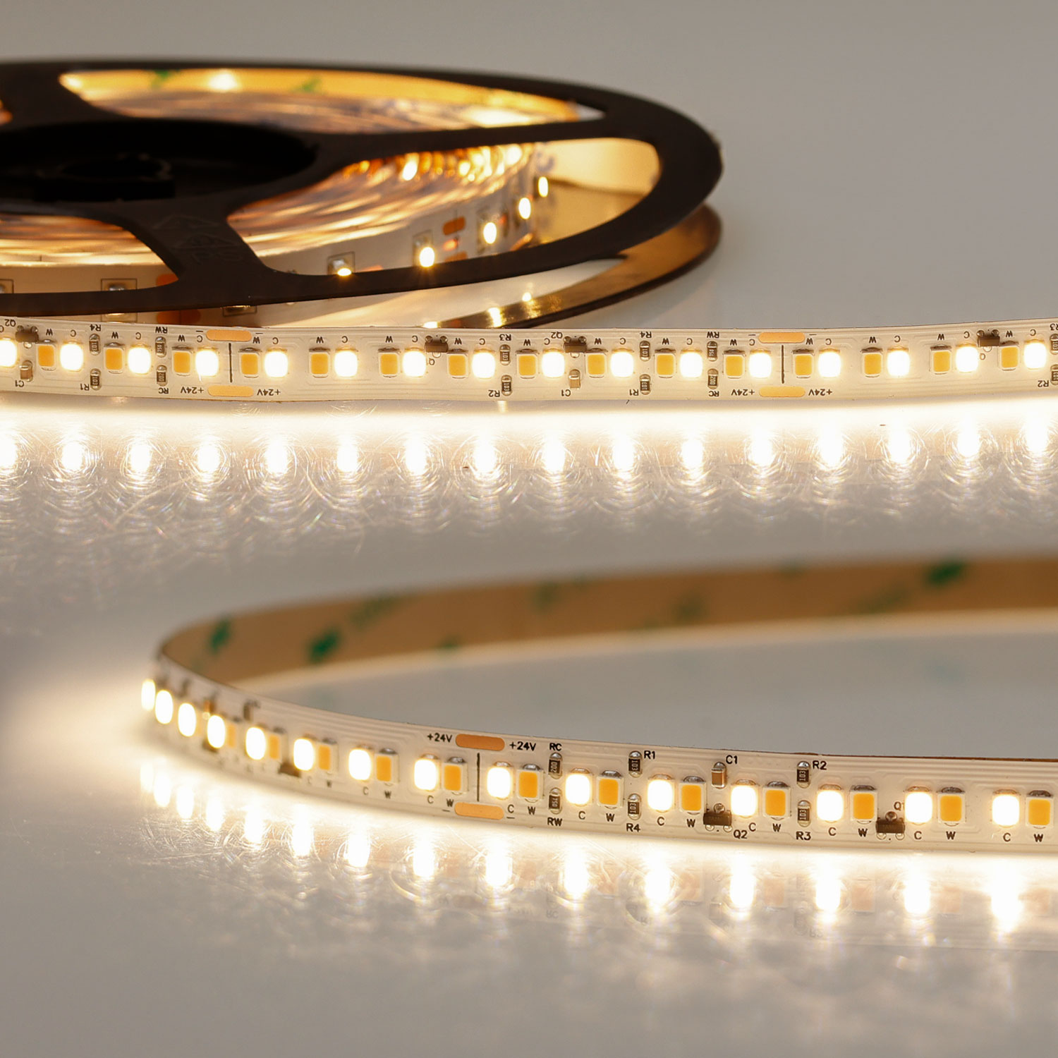 LED CRI90 Sunset Dim-to-warm (via PWM) Flexband, 24V DC, 12W, IP20, 1800-3000K, 224 LED/m