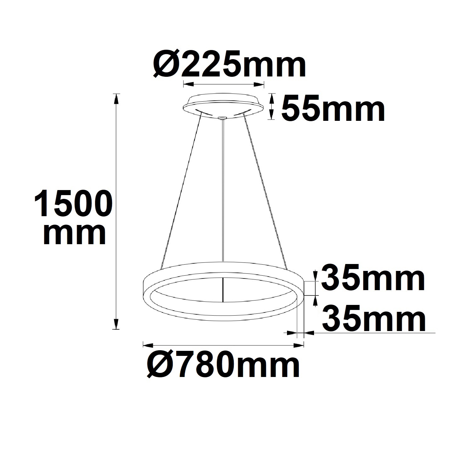 LED Hängeleuchte Orbit 780, schwarz, 60W, rund, ColorSwitch 3000|3500|4000K, dimmbar
