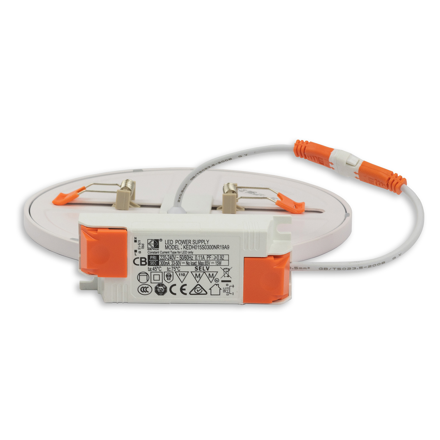LED Downlight Flex 15W, prismatisch, 120°, Lochausschnitt 50-160mm, warmweiß