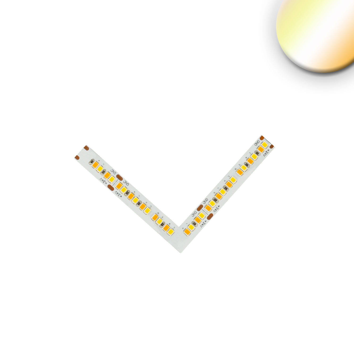 Eckverbindung leuchtend 1,5W für CRI919/940 MiniAMP CCT Flexband, 2 polig, 24V DC, 7W+7W, IP20
