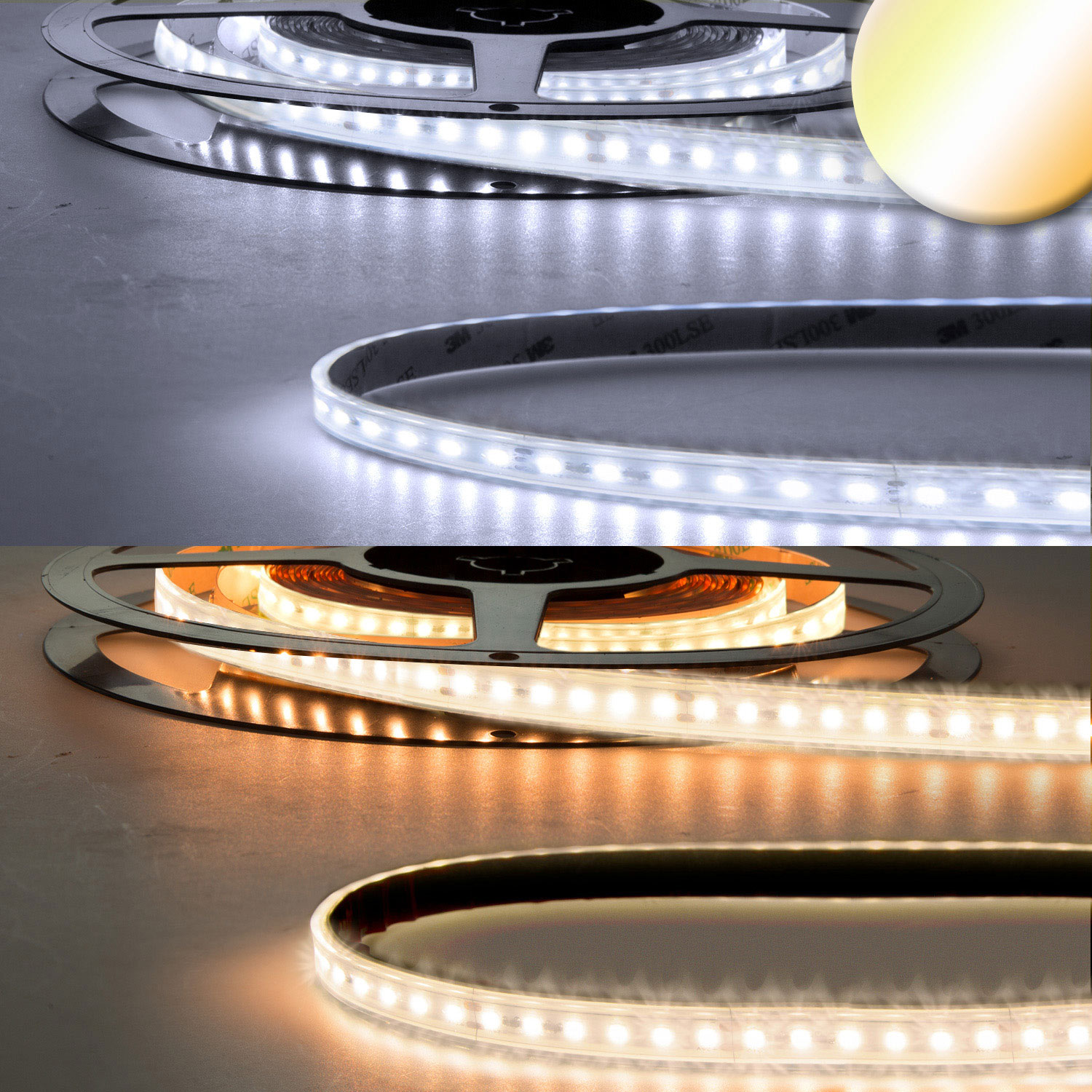 LED AQUA CRI923/950 CCT Flexband, 24V DC, 10W|10W, IP68, 5m Rolle, 240 LED/m