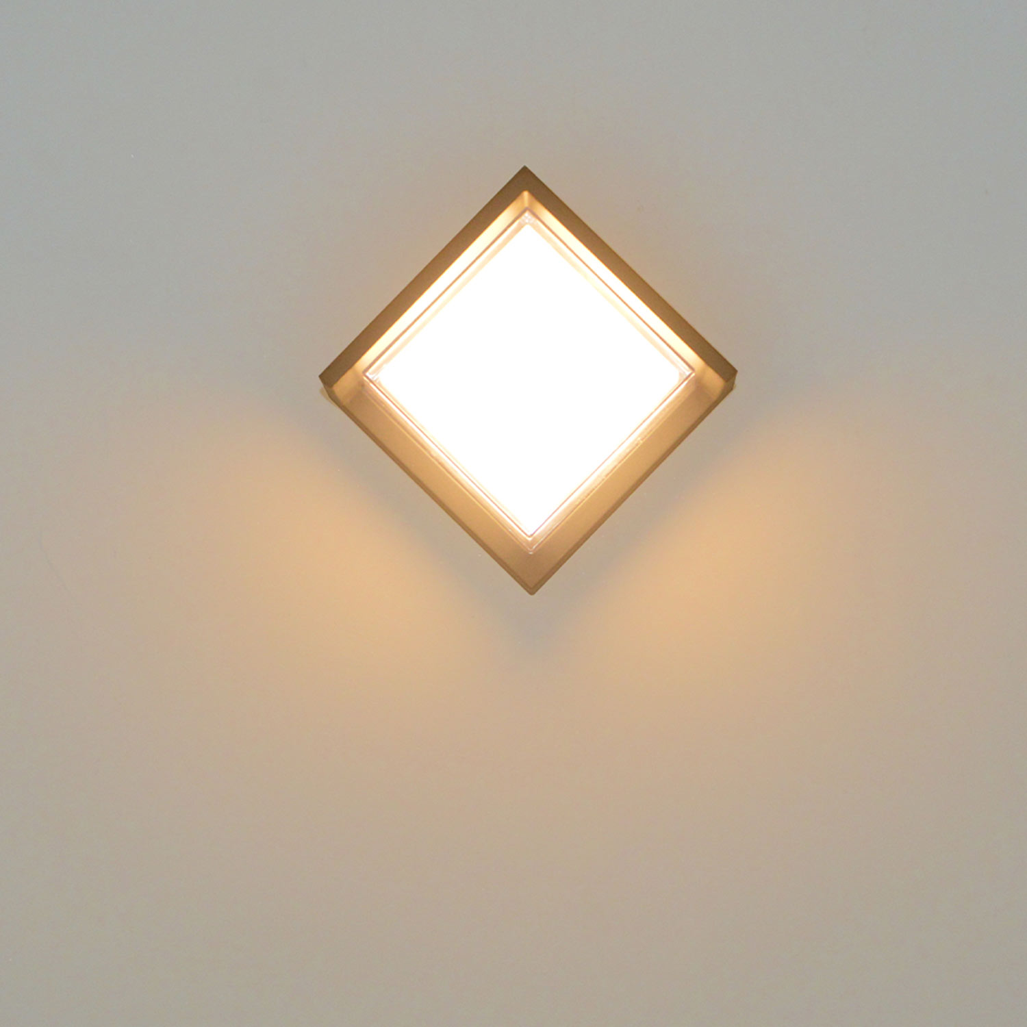 LED Wandleuchte eckig, 6W, IP54, sandschwarz, warmweiß