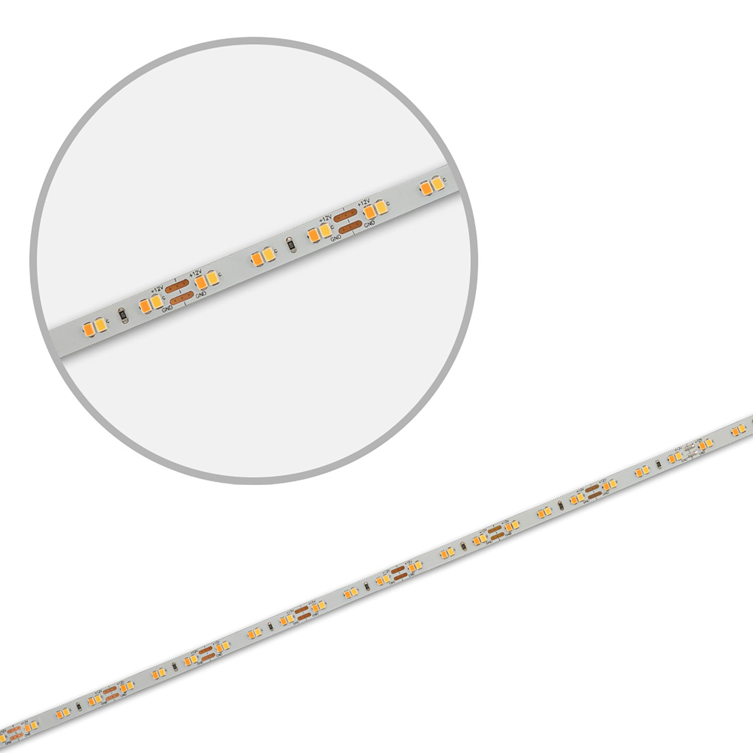 LED CRI919/940 MiniAMP CCT Flexband, 12V DC, 8W, IP20, 250cm, 2 polig, Kabel mit Stecker, 126 LED/m