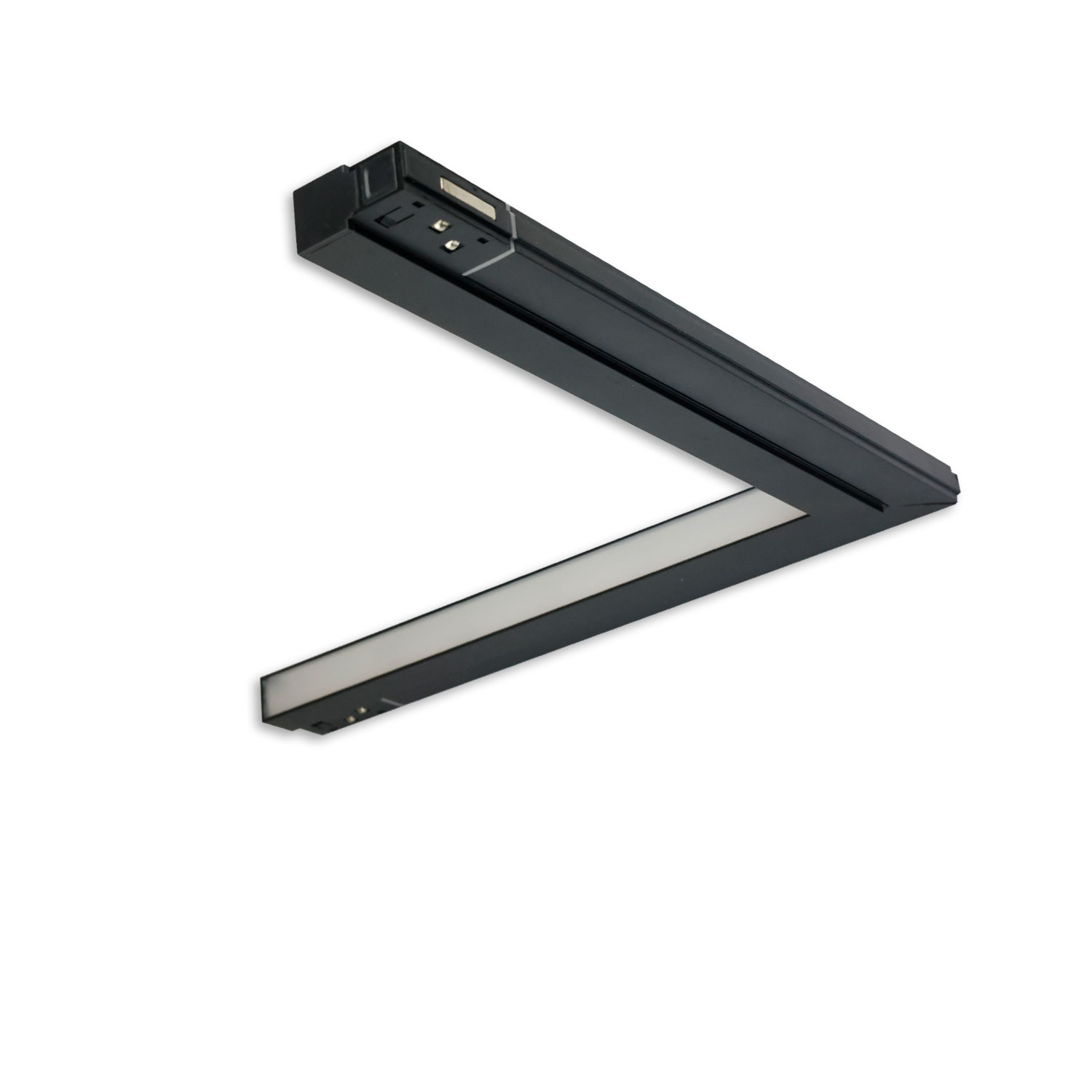 Track48 Eckleuchte vertikal schwarz, 20W, 120°, 48V DC, 3000K,CRI90, Line+, DALI dimmbar