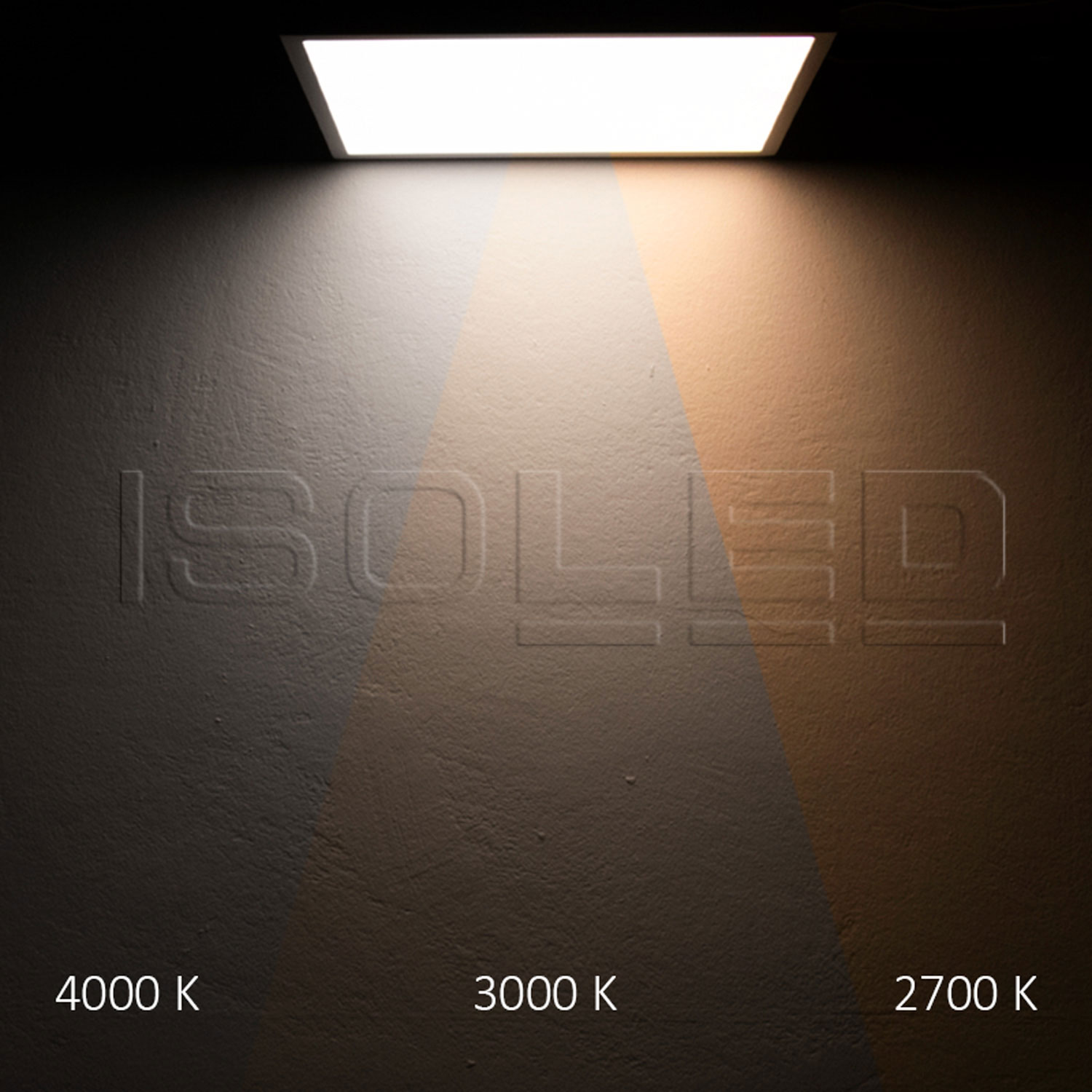 LED Deckenleuchte PRO schwarz, 24W, eckig, 225x225mm, ColorSwitch 2700|3000|4000K, dimmbar