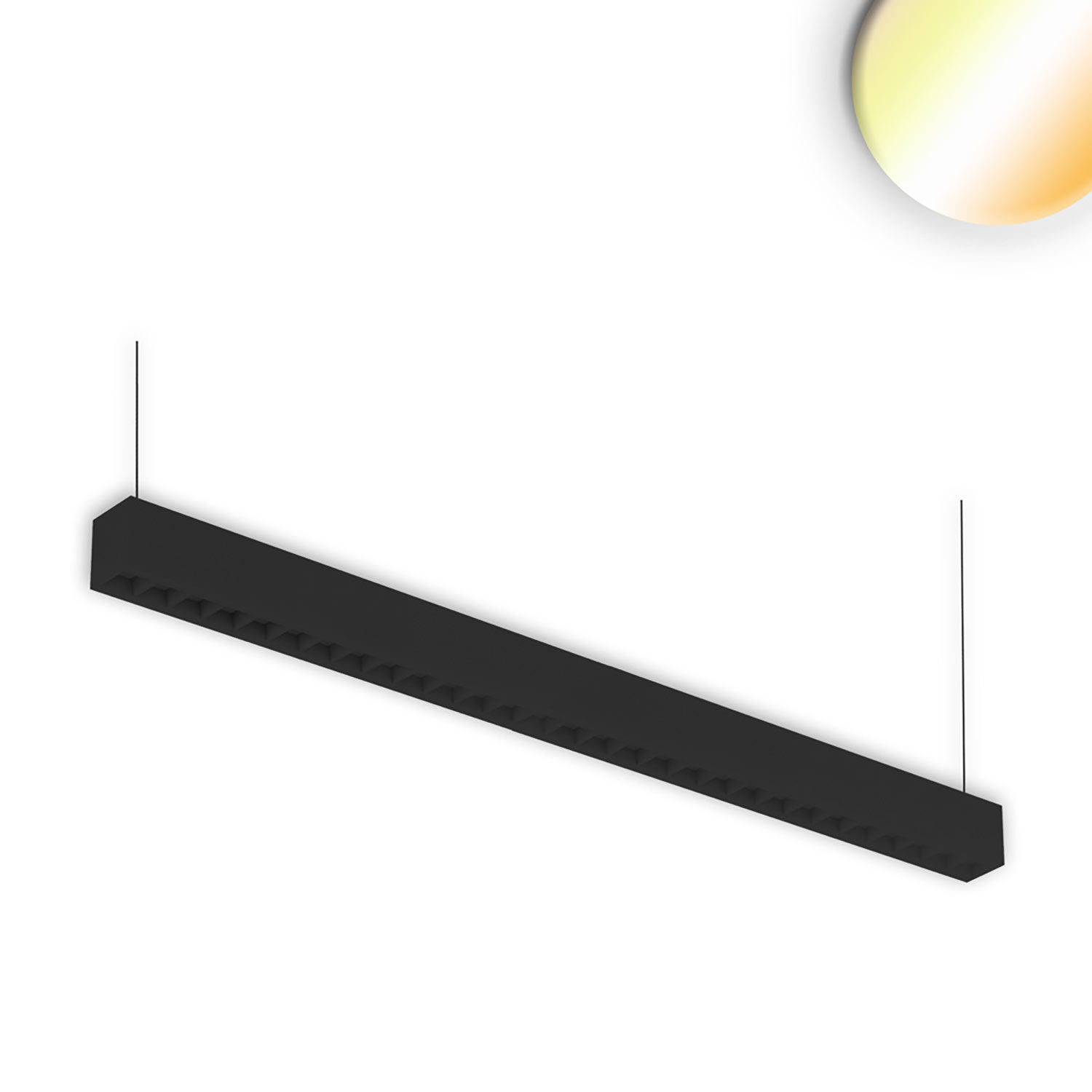 LED Aufbau/Hängeleuchte Linear Raster 40W, anreihbar, schwarz, 3000|3500|4000K, inkl.Seil exkl.Kabel