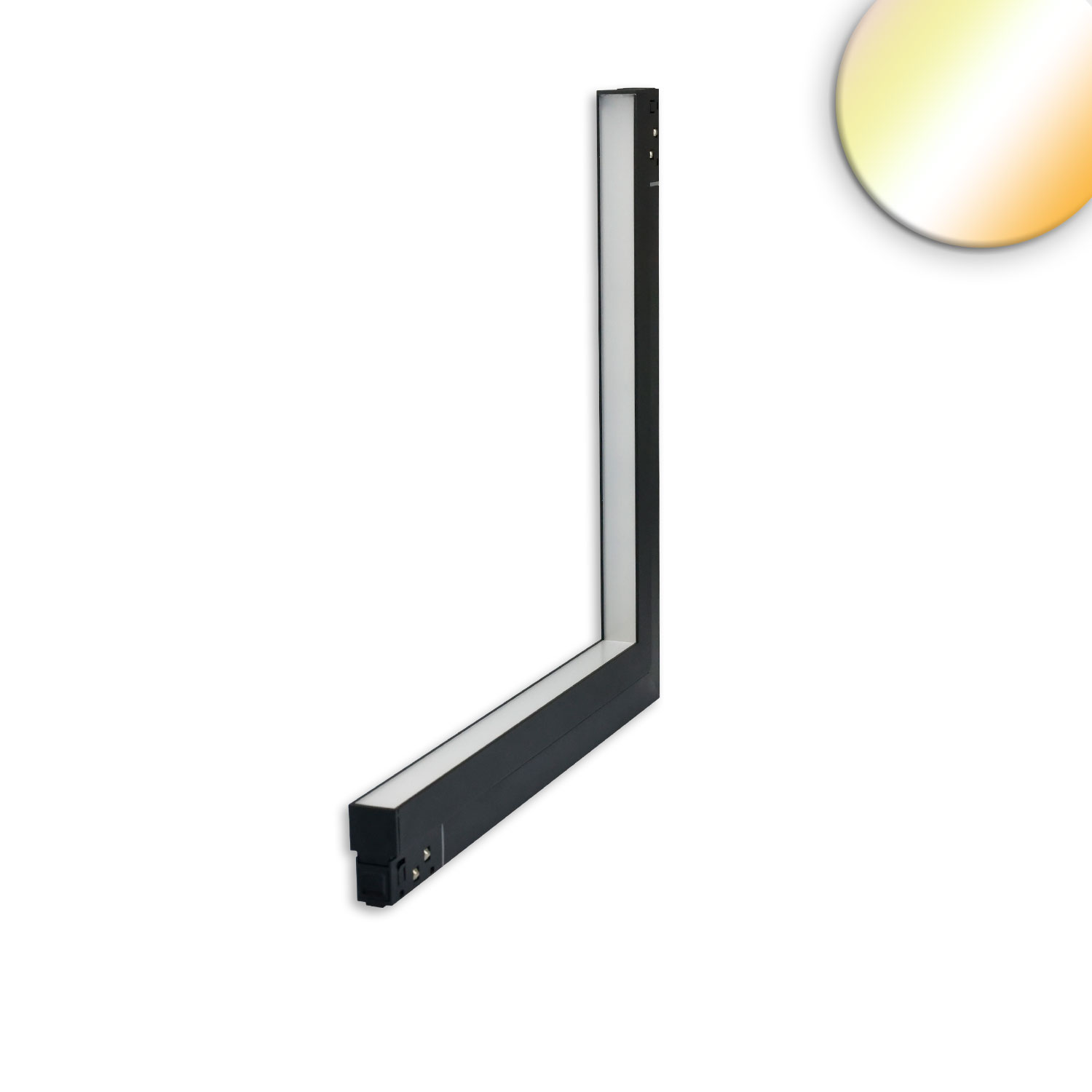 Track48 Eckleuchte vertikal schwarz, 20W, 120°, 48V DC, 1800-4000K,CRI90, Line+, DALI DT8