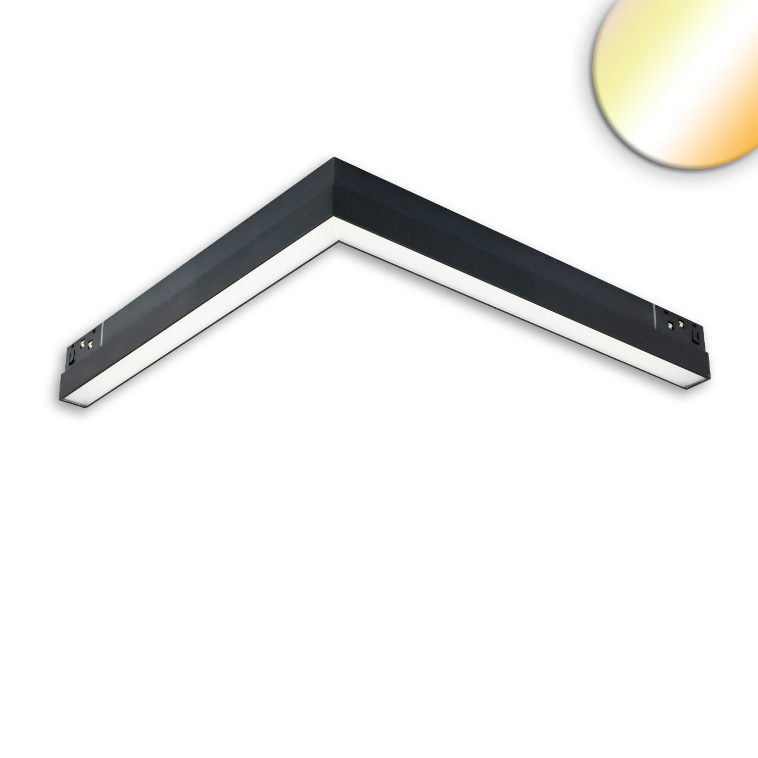 Track48 Eckleuchte horizontal schwarz, 20W, 120°, 48V DC, 1800-4000K,CRI90, Line+, DALI DT8