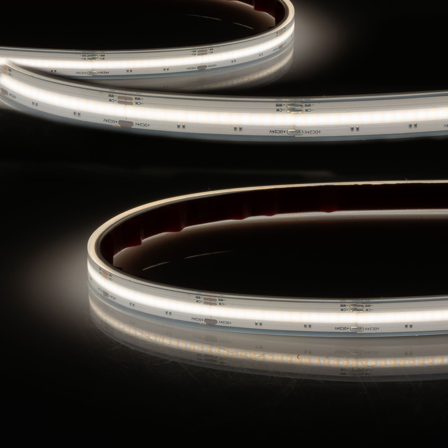 LED AQUA COB927/965 Linear CCT Flexband, 24V DC, 7W|7W, IP68, 5m Rolle, 640 LED/m