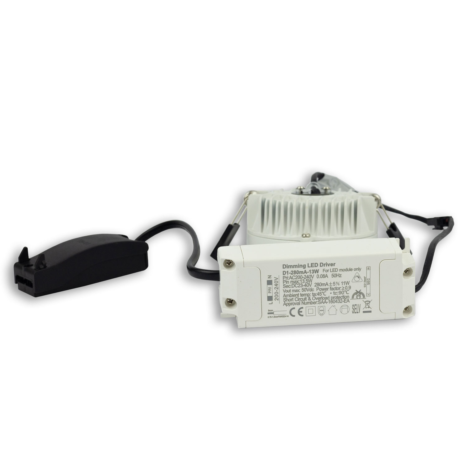 LED Downlight blendungsreduziert, 13W, rund, DN110, CRI90, Switch 3000|3500|4000K, dimmbar