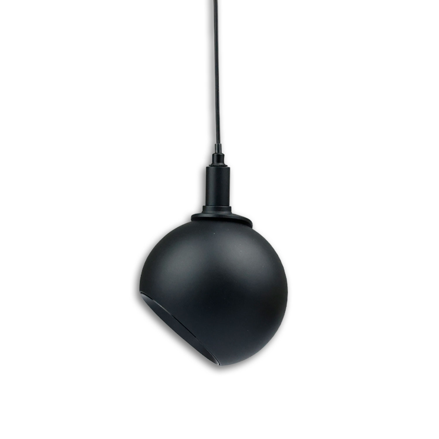 Track48 Hängeleuchte Ball Fokus schwarz, 12W, 60°, 48V DC, 3000K, CRI90, DALI dimmbar