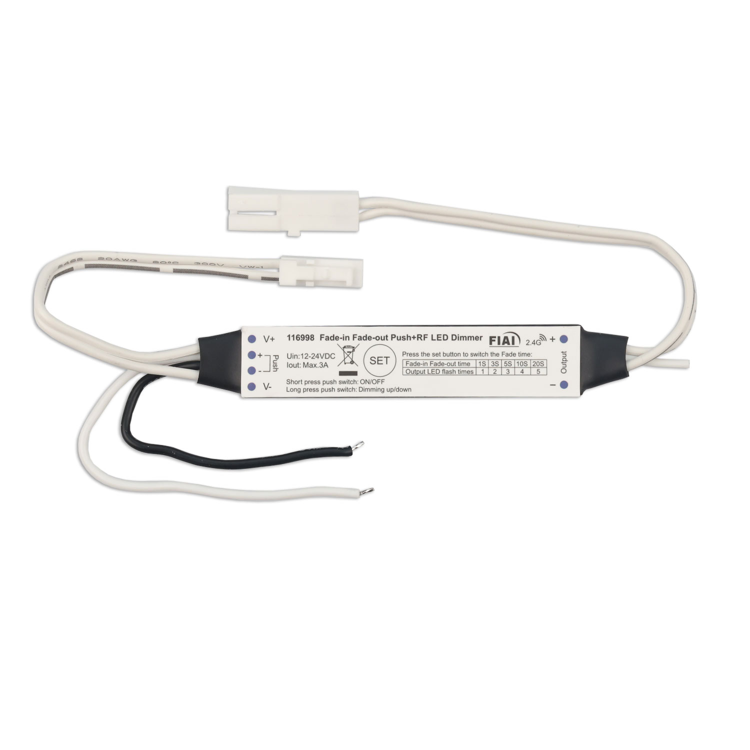 Sys-Pro Push/Funk Mini Soft-On PWM-Dimmer MiniAMP, 12-24V DC, 3A