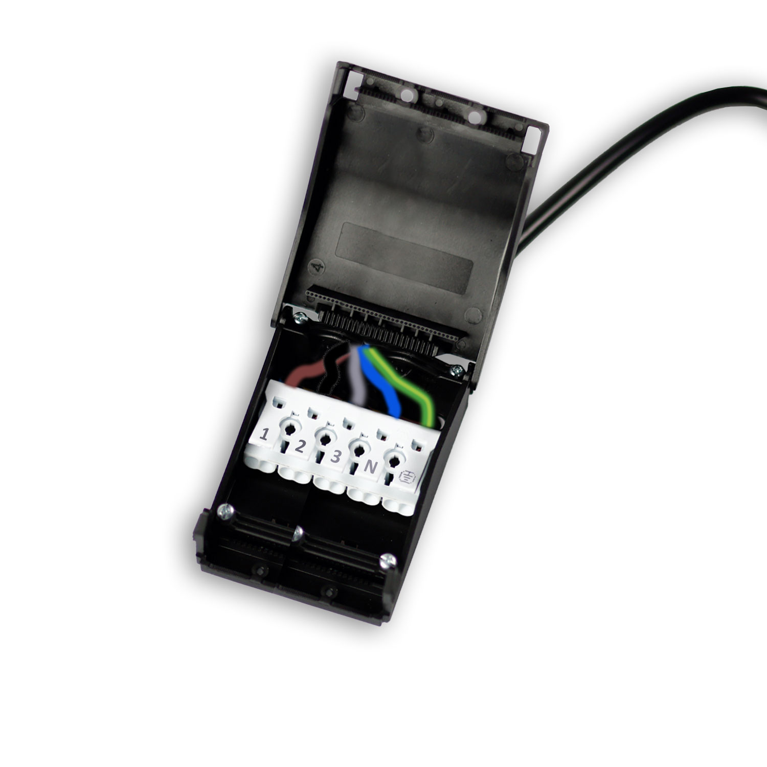 Anschlussbox 2x5-polig, 0,5-2,5mm², max. 450V/16A zur Durchverkabelung, mit 30cm Anschlussleitung