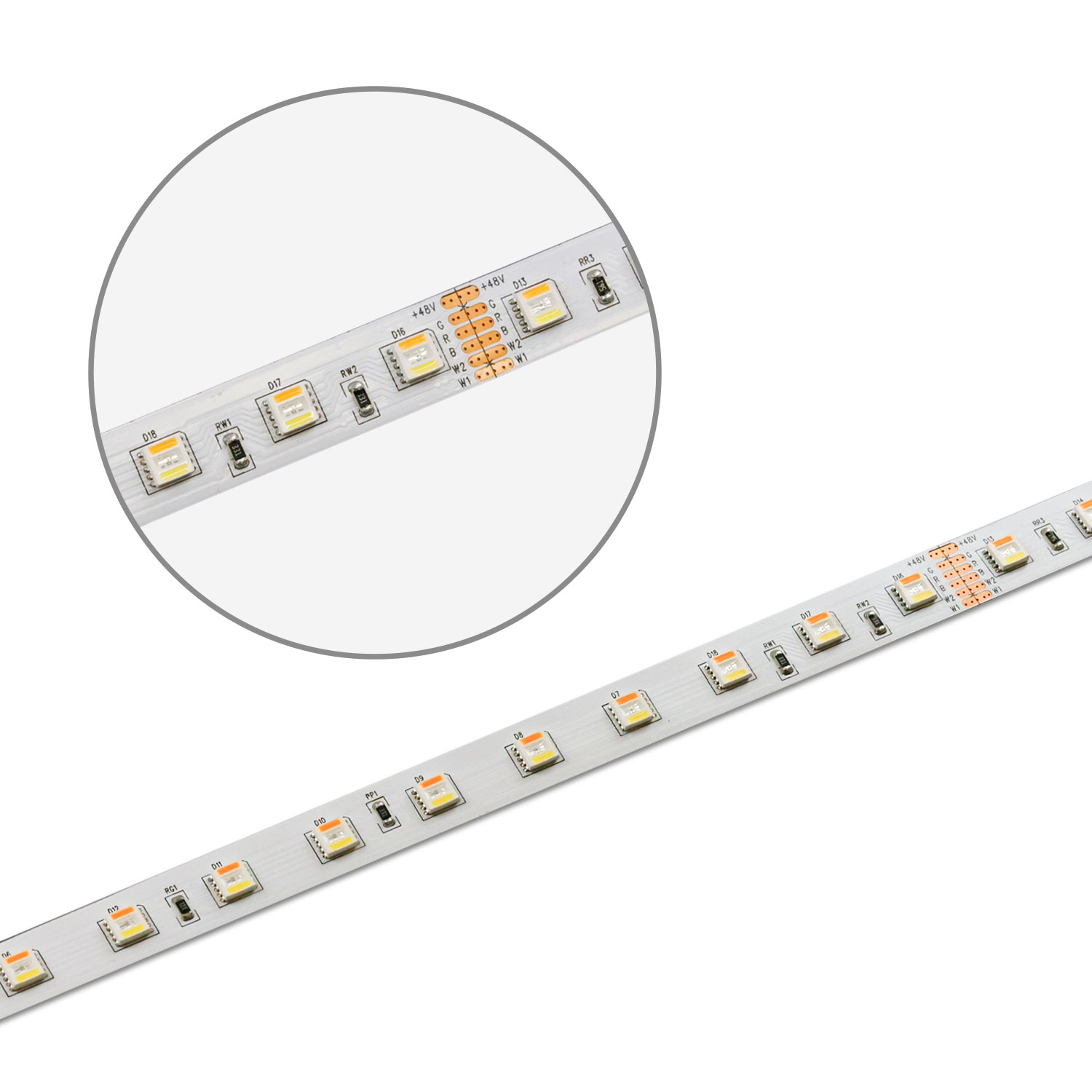 LED SIL RGB+WW+KW CCT Flexband, 48V DC, 20W, IP20, 5in1 Chip, 10m Rolle, 60 LED/m