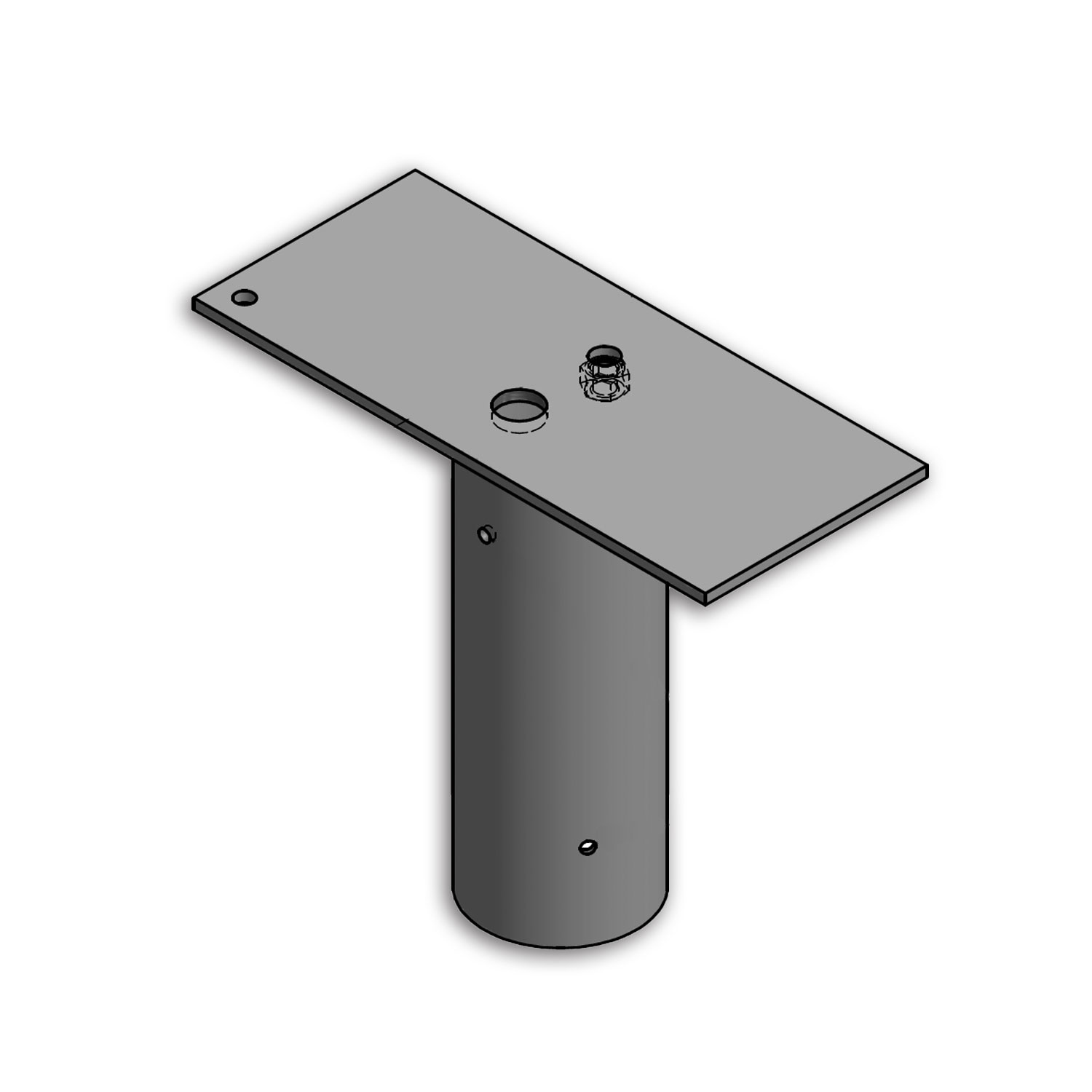 Traverse mit Zopfmaß 76mm für 1 Flutlicht