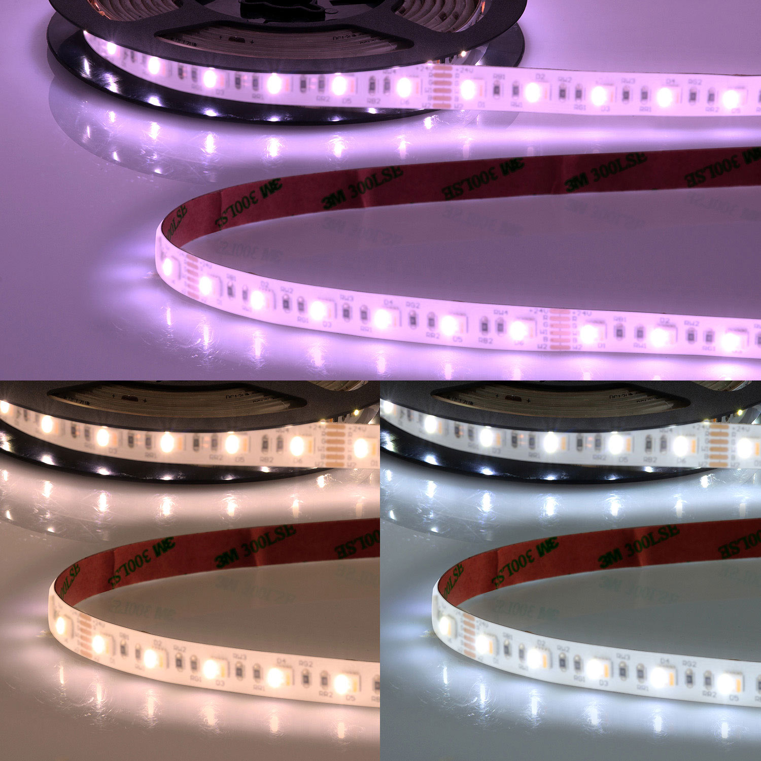 LED AQUA RGB+WW+KW CCT Flexband, 24V DC, 22W, IP68, 5in1 Chip, 5m Rolle, 60 LED/m
