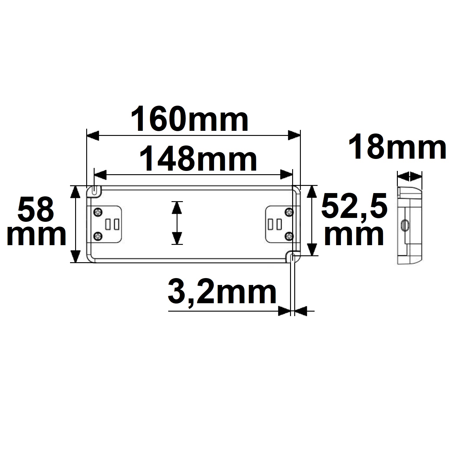 LED Trafo 48V/DC, 0-60W, SELV, ultraflach