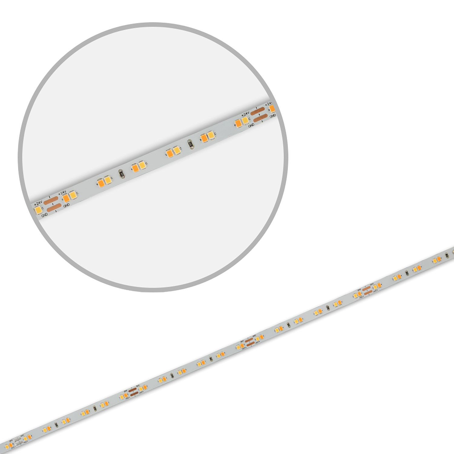LED CRI919/940 MiniAMP CCT Flexband, 24V DC, 10W, IP20, 500cm, 2 polig, Kabel mit Stecker, 126 LED/m