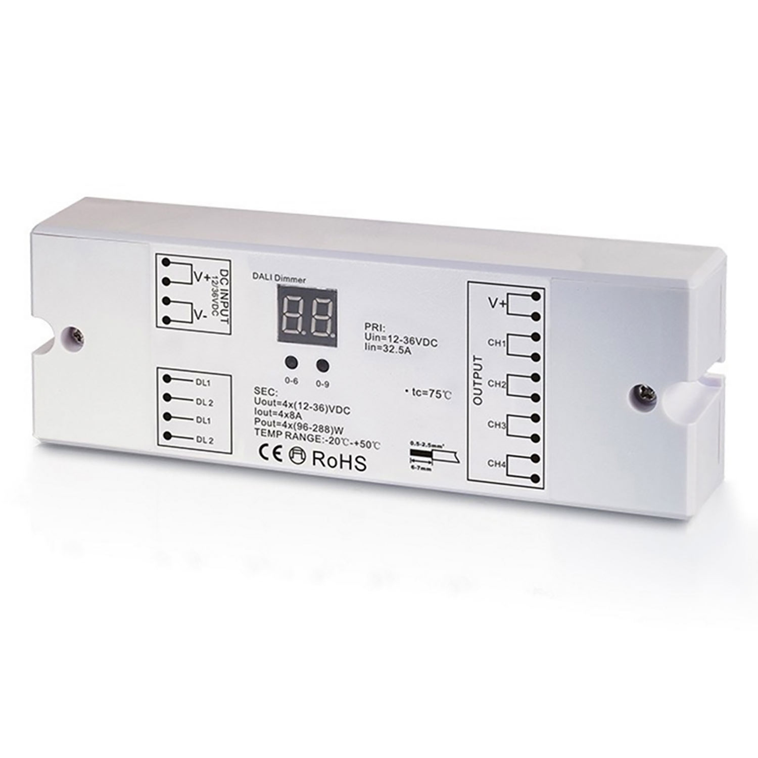 DALI DT6 1 oder 4 Adressen PWM-Dimmer, 1 oder 4 Kanal, 12-36V 4x8