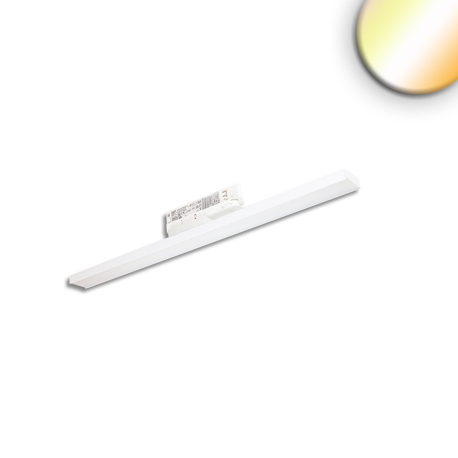 3-PH Linearleuchte prismatisch, 60cm, 32W, weiß, 3000|3500|4000K, CRI90, dimmbar