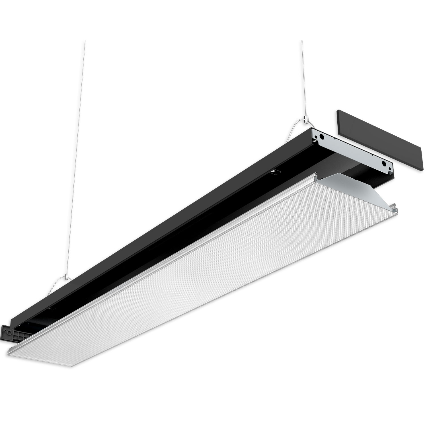 LED Langfeldleuchte, 120x20cm, schwarz, PowerSwitch 25|30|35|40W, UGR