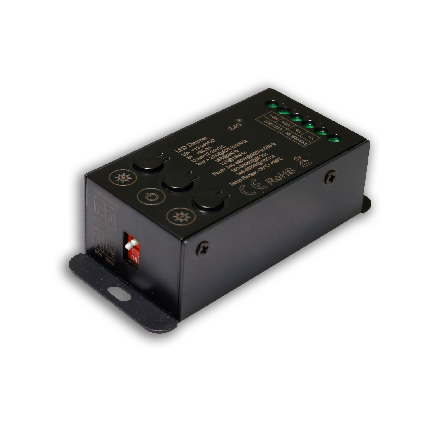 Sys-Pro Funk Mesh Multi-PWM Dimmer mit Bedientasten, 1 Kanal, 12-24V DC 12-20A
