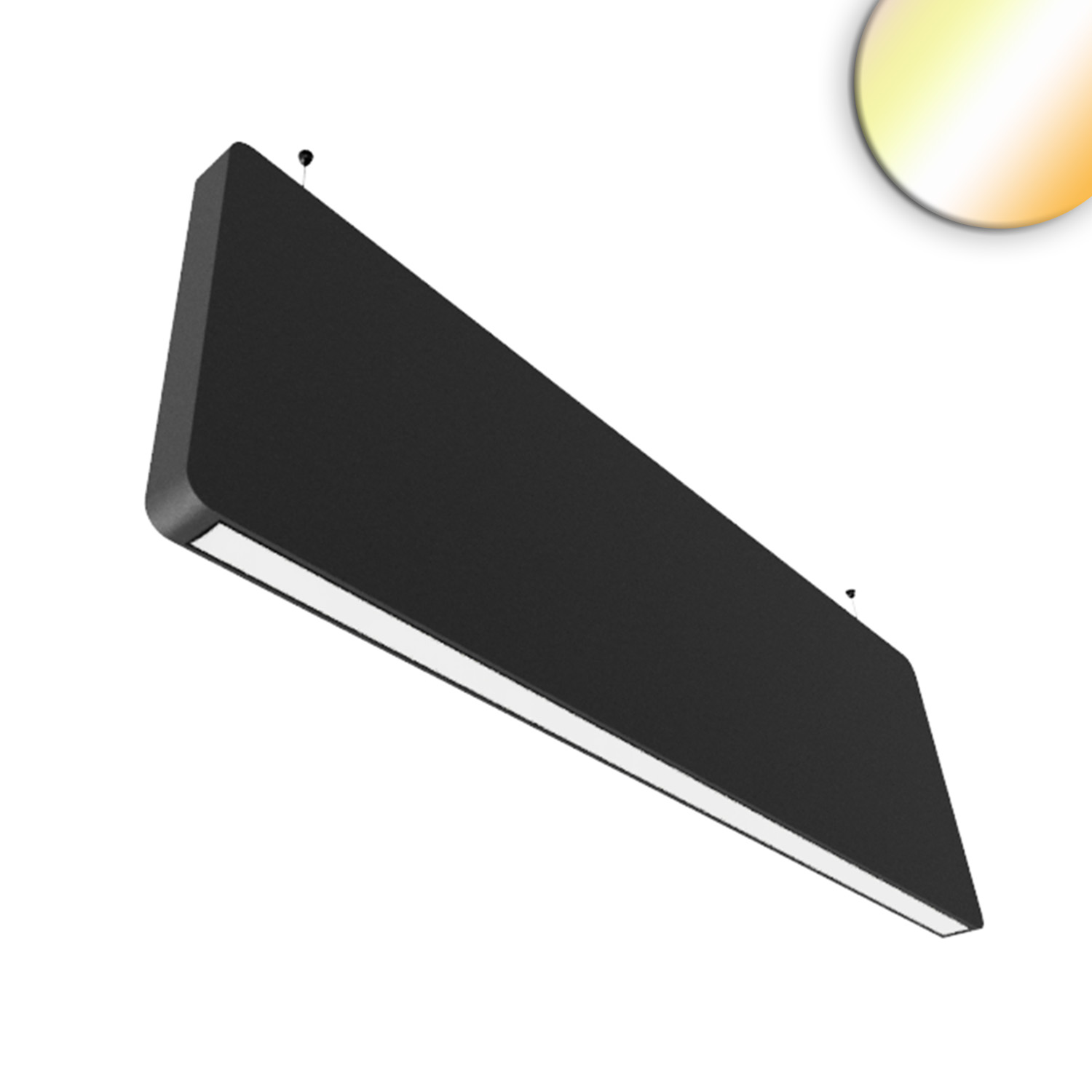 Akustik-Pendel-BAFFEL LAMP30LID 32W schwarz, 1250mm, prismatisch, Sys-Pro Funk dimmbar, CCT+CCT