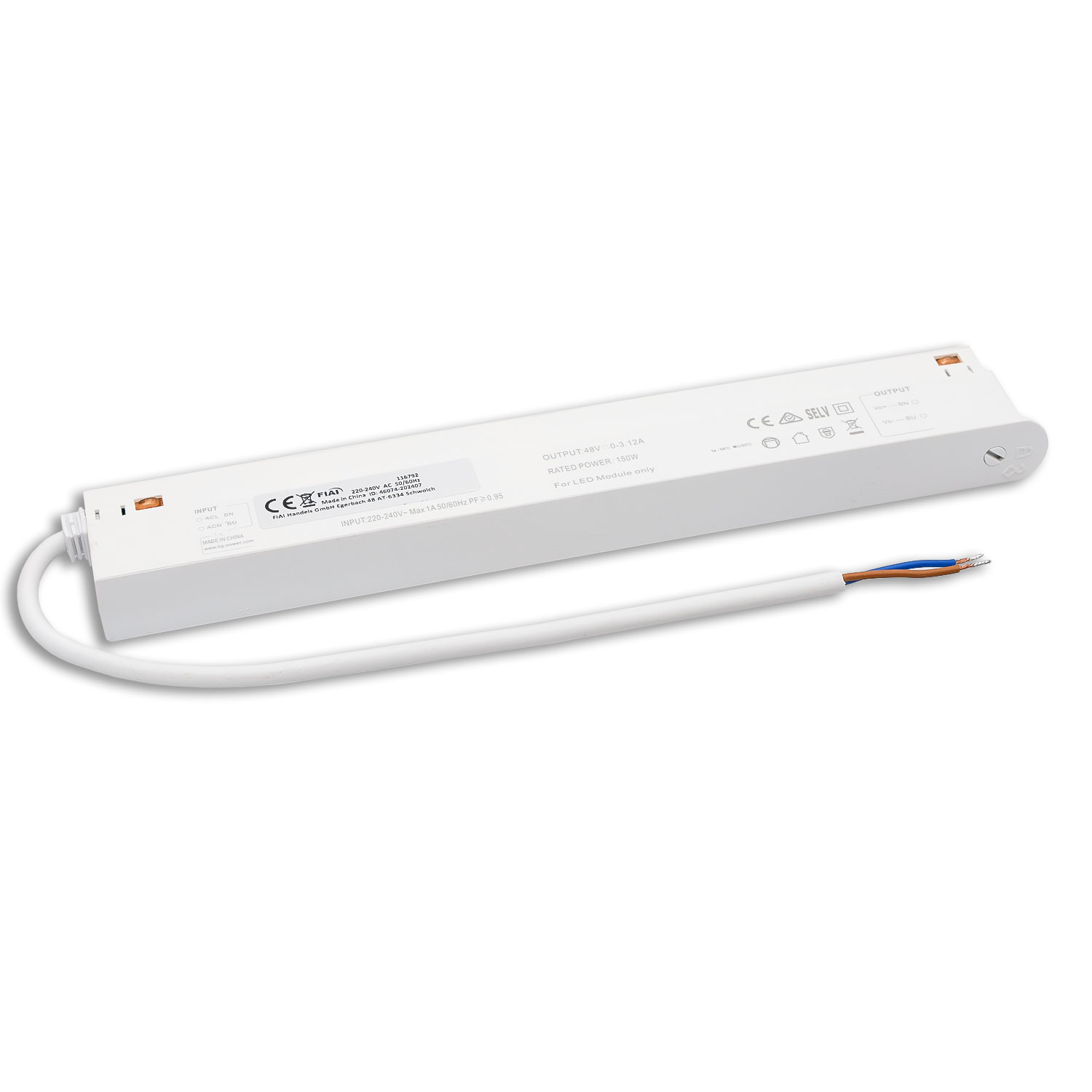 Track48 Inline-Trafo weiß, 150W, 48V DC
