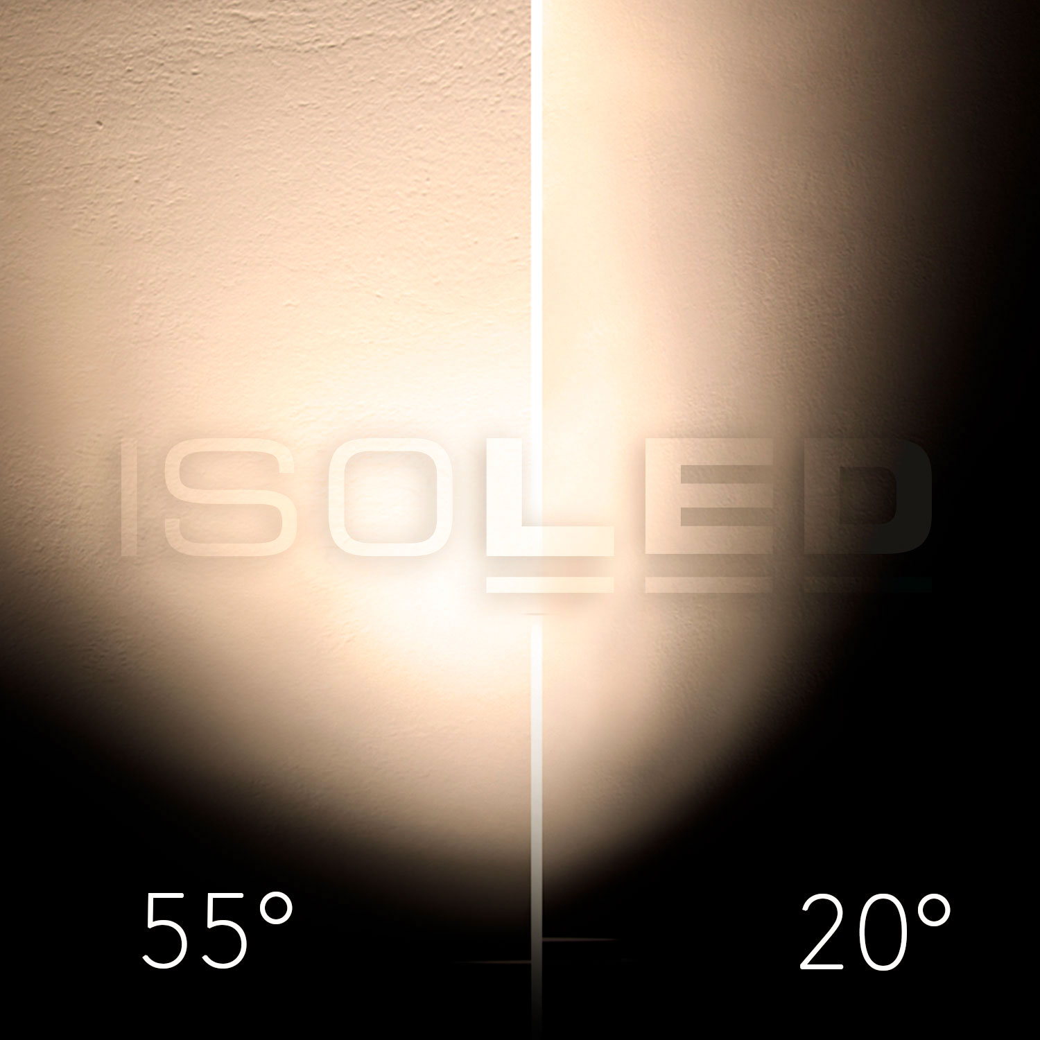 3-Phasen Schienenstrahler fokussierbar, 24W, 20°-55°, schwarz matt, 2700K, dimmbar