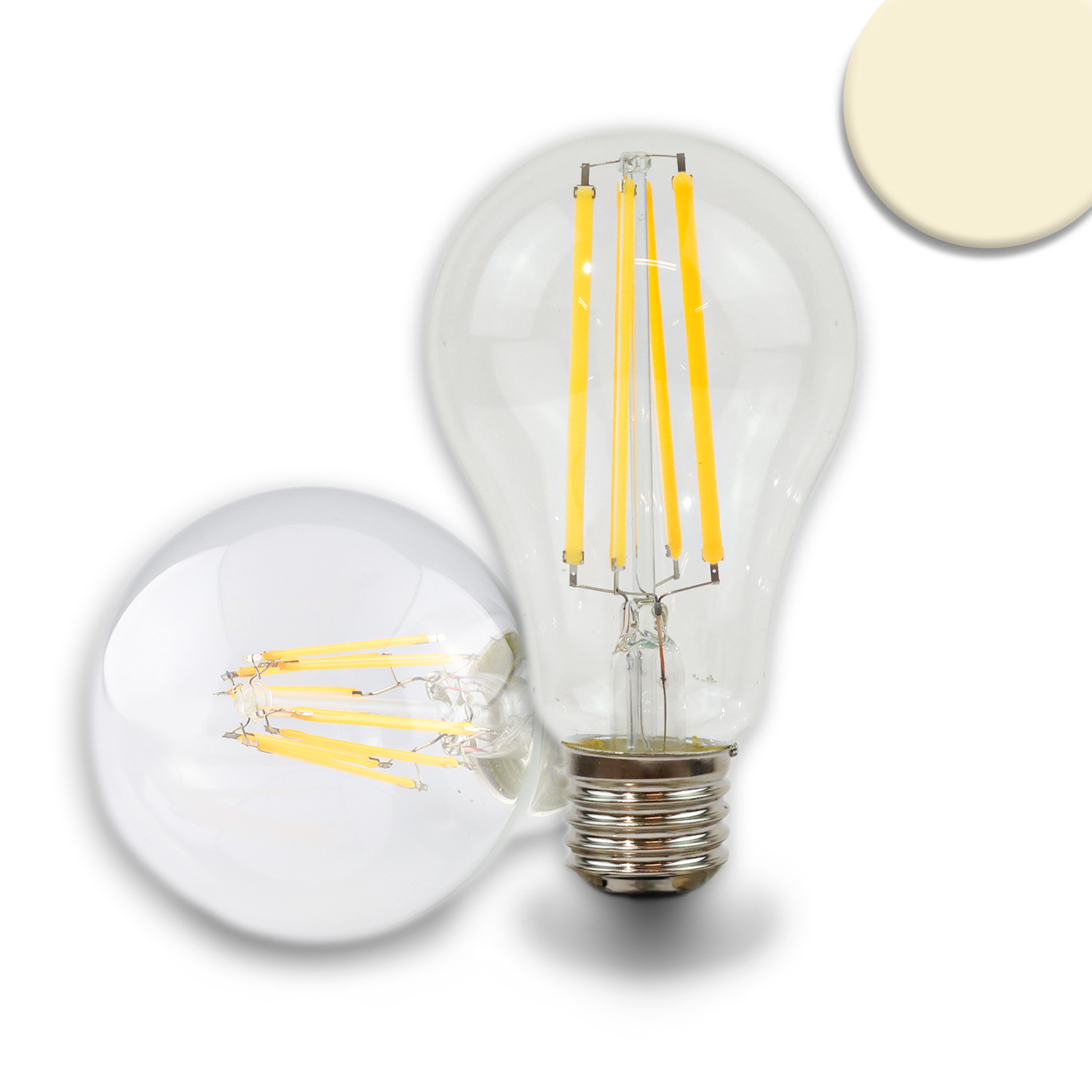 E27 LED Birne A60, 4W, klar, 210 lm/W, warmweiß