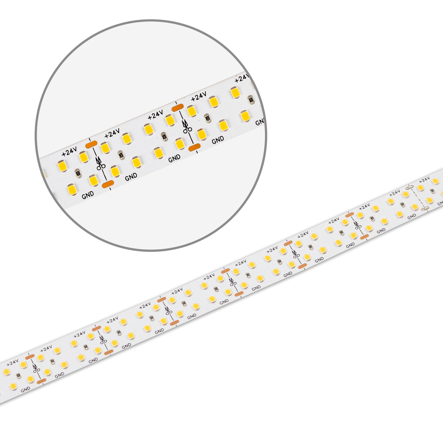 LED CRI930 Flexband, 24V DC, 30W, 150lm/W, zweireihig, IP20, 3000K, 5m Rolle, 240 LED/m